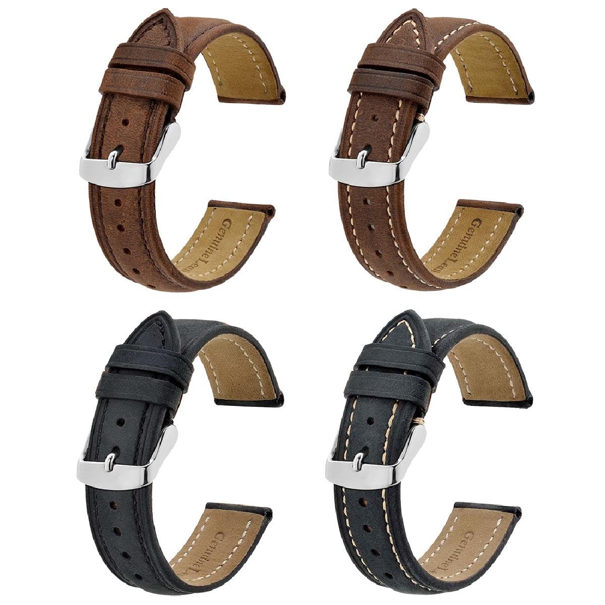 Correa de reloj de cuero genuino 18mm 19mm 20mm 21mm 22mm 23mm 24mm pulsera de repuesto para hombres y mujeres