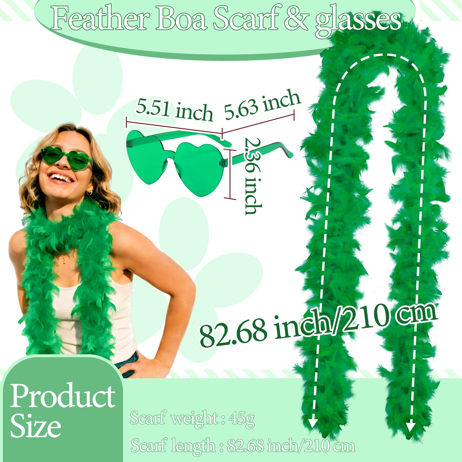 2Pcs Colorful Fancy Dress Feather Boa Set - Image 2
