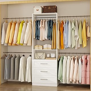 Closet System, 4FT-8FT-9FT Closet Organizer With Drawers Wooden, Walk in...