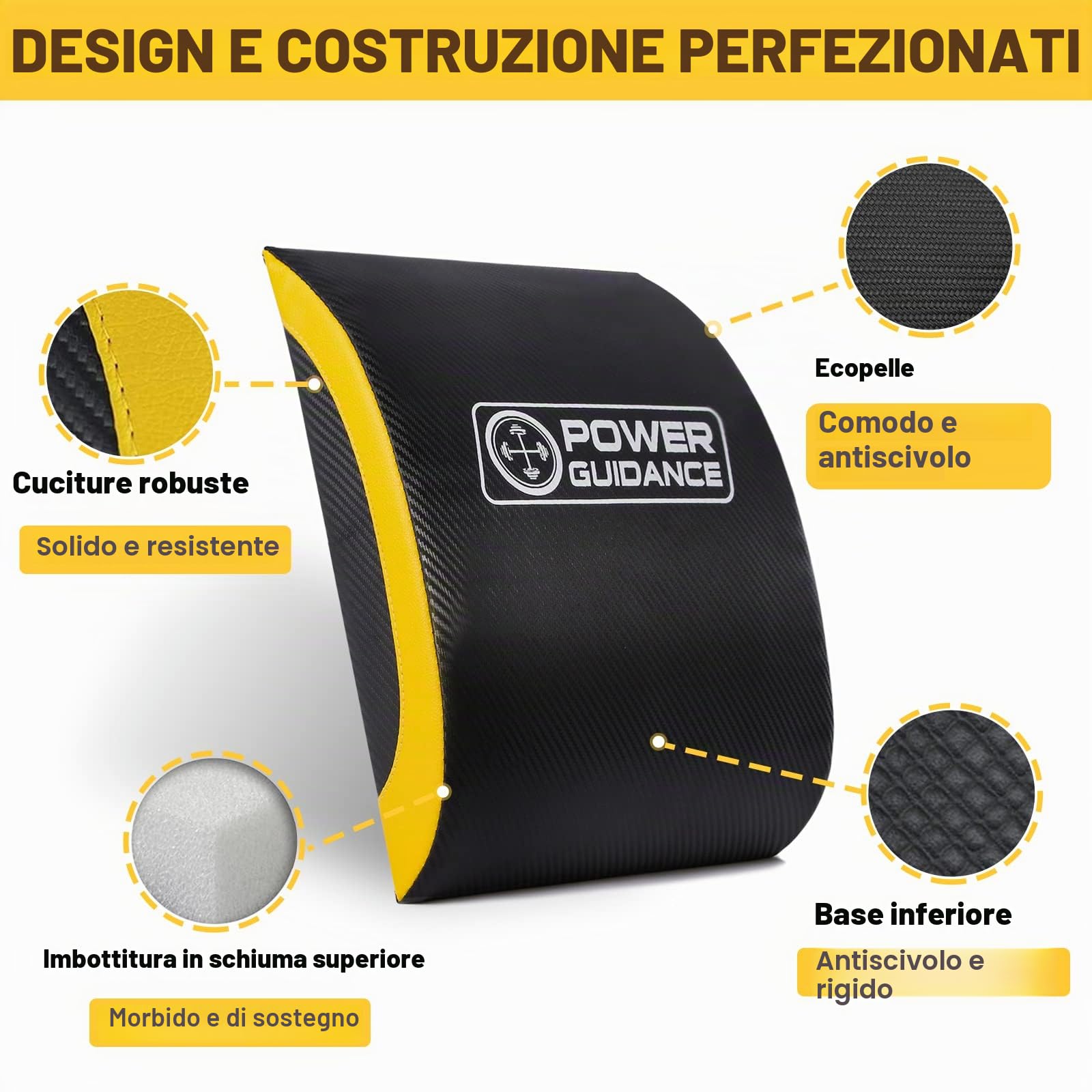 POWER GUIDANCE addominale tappetini per il fitness - addominali e core Trainer Mat per gamma completa di movimento Ab allenamenti