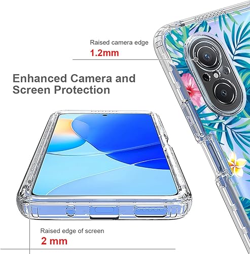 Miniatura 2 de sidande Funda para Nova 9 SEHonor 50 SE JLN-LX1 JLN-LX3 con protector de pantalla de vidrio templado cuerpo completo transparente floral funda