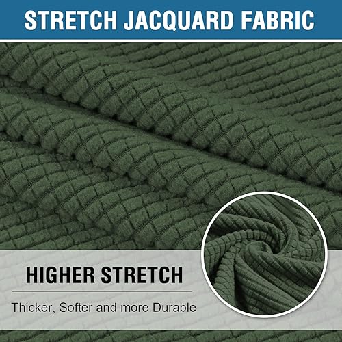 Miniatura 8 de H.VERSAILTEX Fundas Elásticas para Sofá de 2 Piezas con Cojines en Forma de T, Fundas de Sofá Individuales, Fundas de Cojín para Sofá de 2 Cojines,