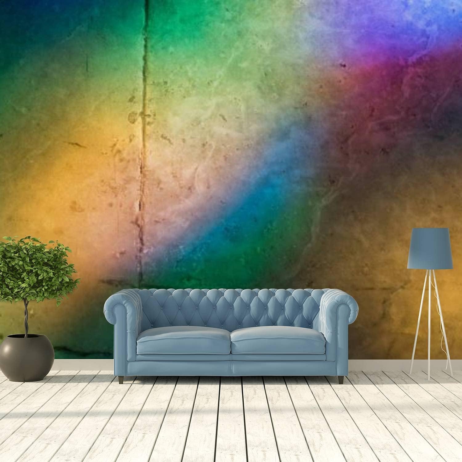 Papier peint photo 3D abstrait multicolore peler et coller moderne amovible pour mur de salon