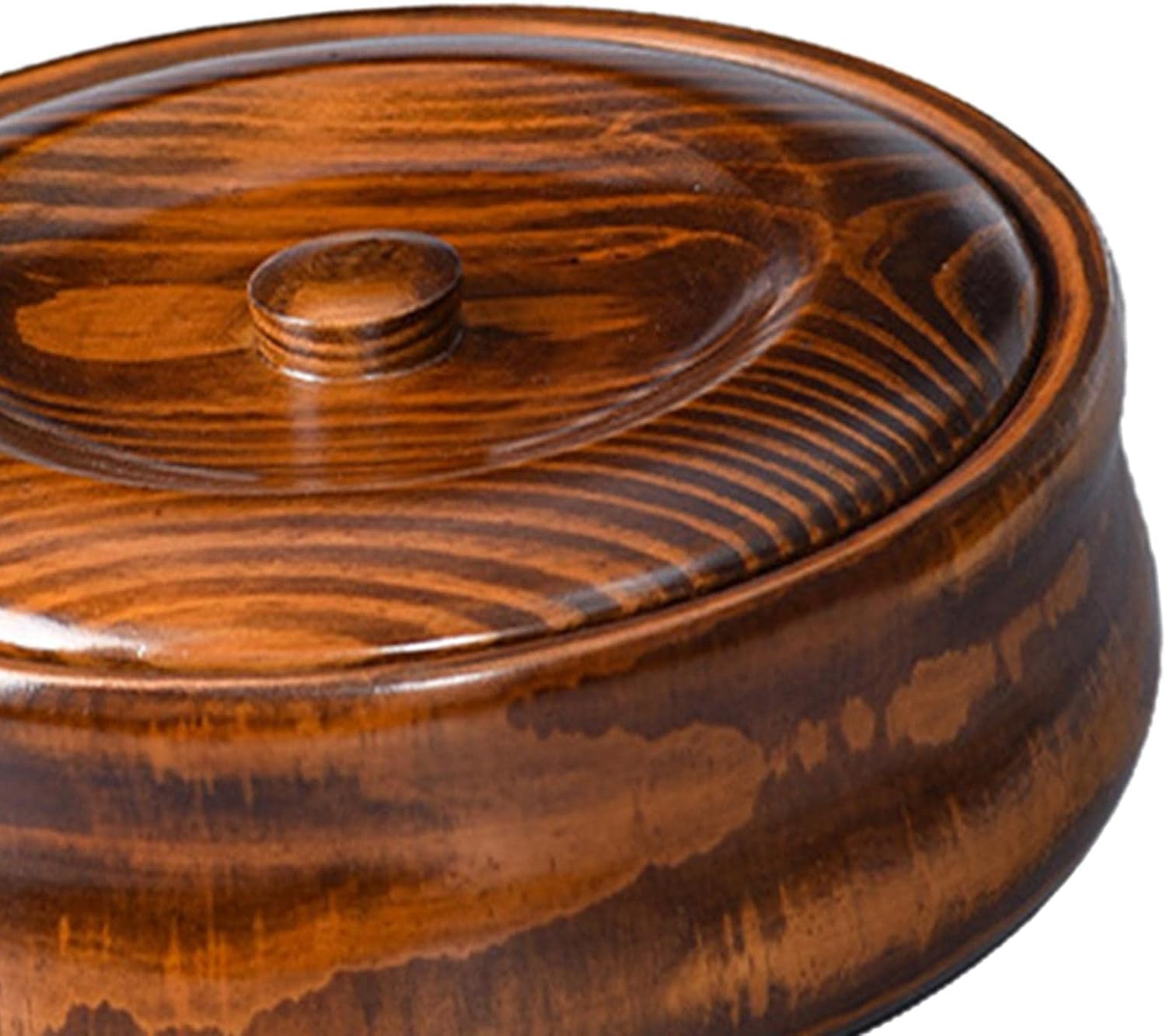 Cuenco de Madera con Tapas Decoración del hogar Cuenco de Ramen de Madera para Cocina para Sopa Cereal Guardián Almacenamiento para Ensalada,23cmx7.5cm