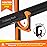 PLUSINNO Orange H5 Horizontal Fishing Rod/Pole Holders for Garage, Wall or Ceiling Mounted Fishing Rod Rack, Aviation Aluminum Fishing Holder Holds up to 5 Rod or Combos or Nets Storage Racks