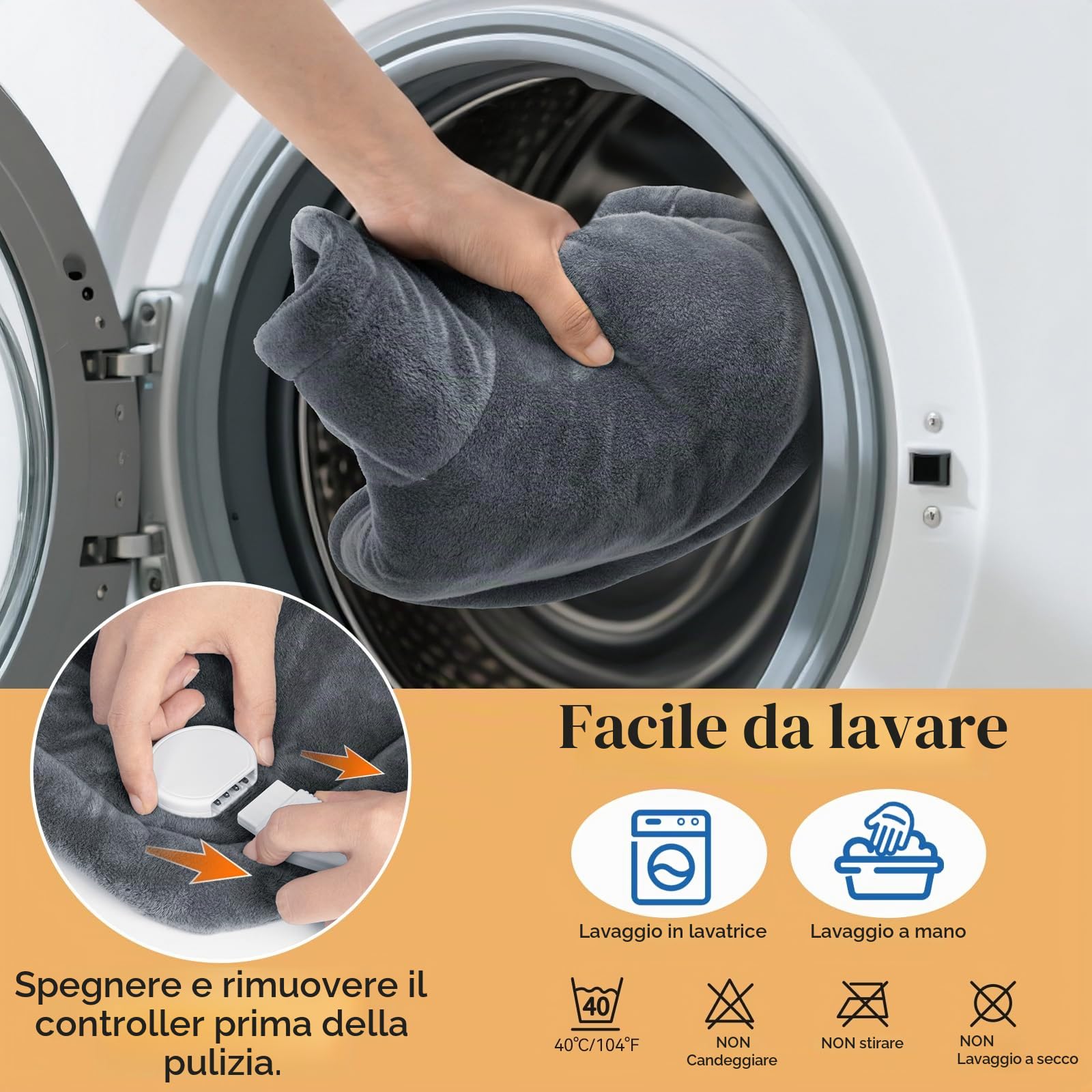Termoforo Elettrico per Collo e Schiena 56 x 50cm Termoforo Cervicale e Spalle con 10 impostazioni di temperatura Spegnimento automatico Macchina Protezione dal surriscaldamento