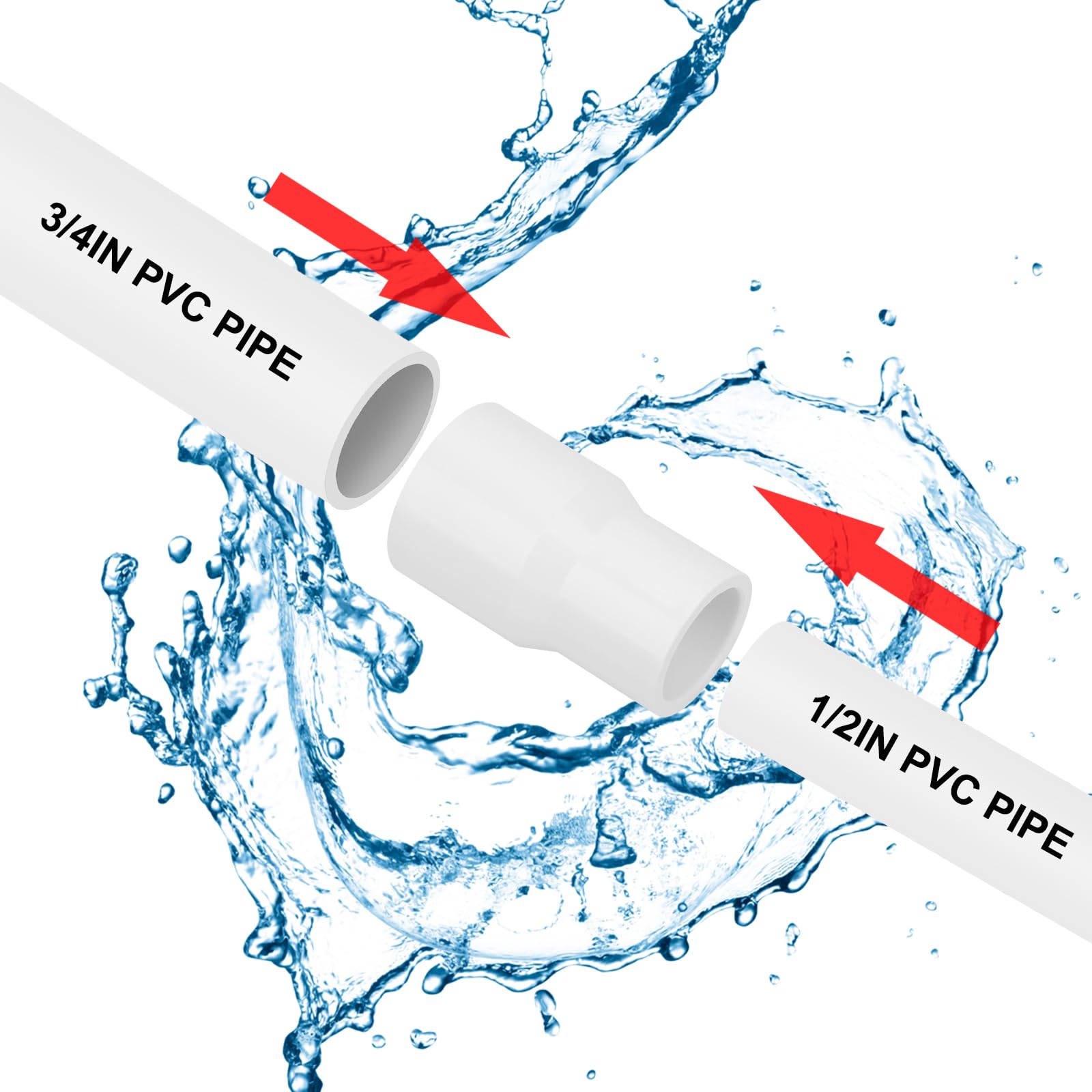 Snapklik 20Pack 3 4 X 1 2 PVC DWV Reducer Coupling Adapter snapklik-20pack-3-4-x-1-2-pvc-dwv-reducer-coupling-adapter