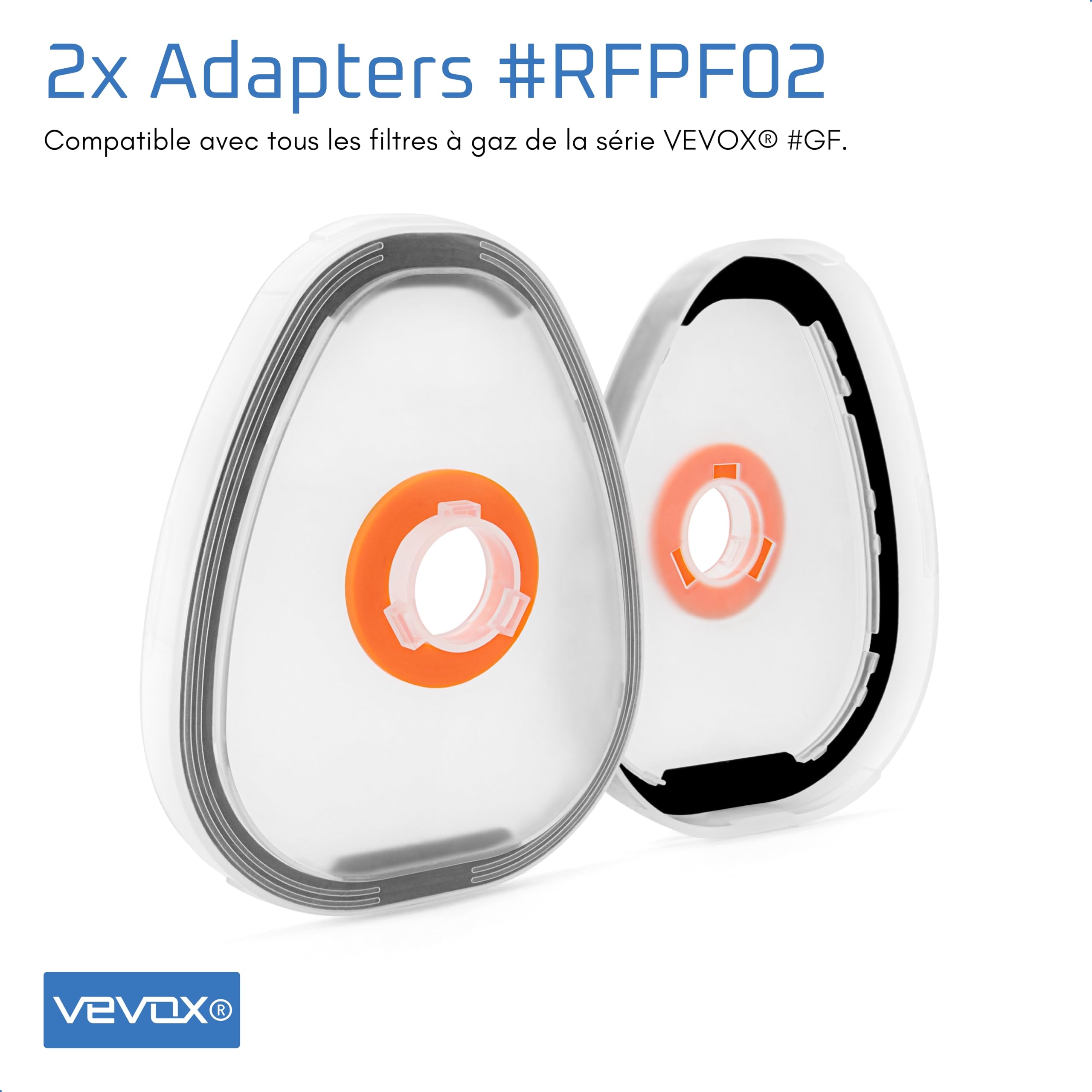 VEVOX® P3 Filtre à Particules en Set de 10 - Protection Contre Les Particules & aérosols - 99,5% d'efficacité de Filtration des Particules & aérosols (0,6μm) - 2 x conteneurs en Plastique Inclus