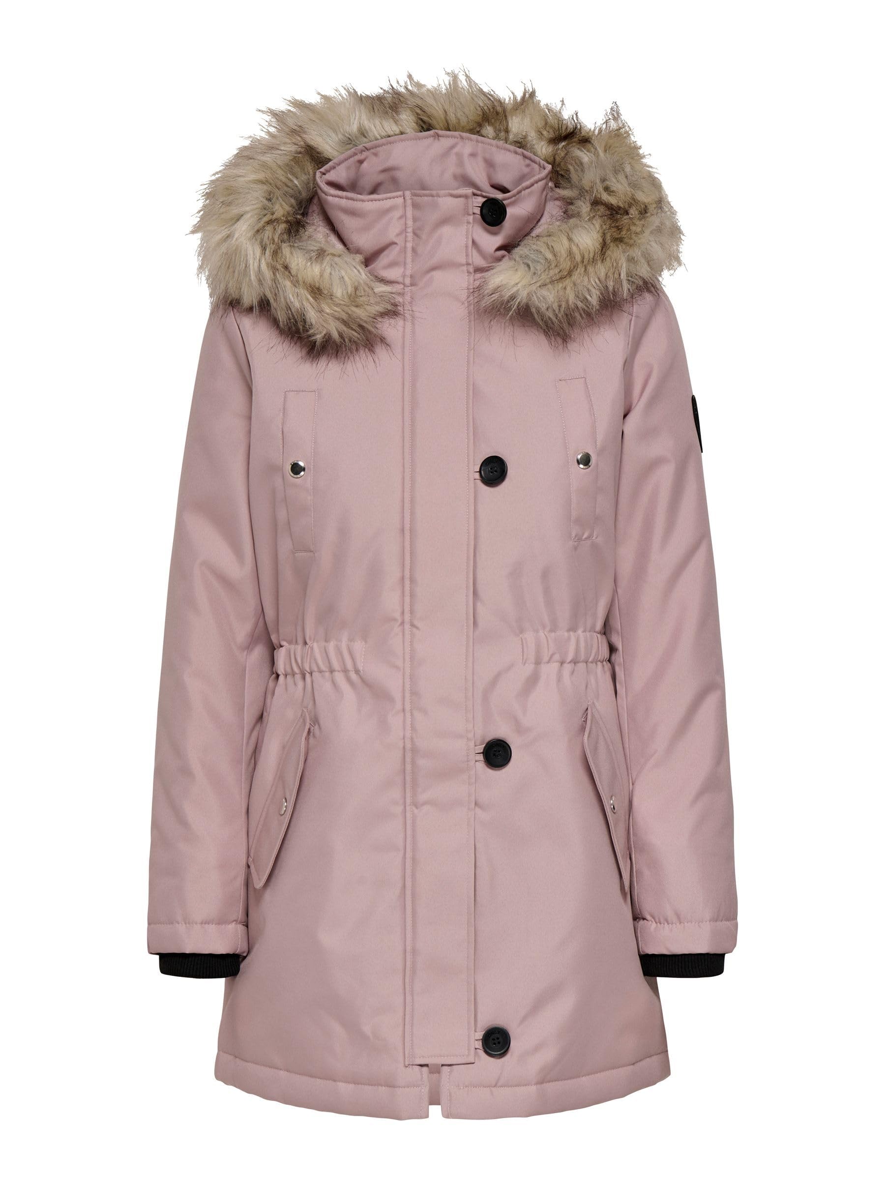 ONLY Winterjacke Damen Winter-Jacke OnlIris Einfarbiger Parka Mantel Fellkapuze