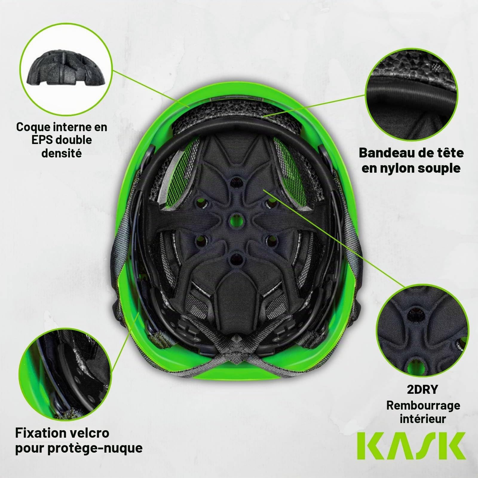 Casque de travail KASK SUPERPLASMA PL HI VIZ WHE00109-221 EN 12492 - jaune fluo