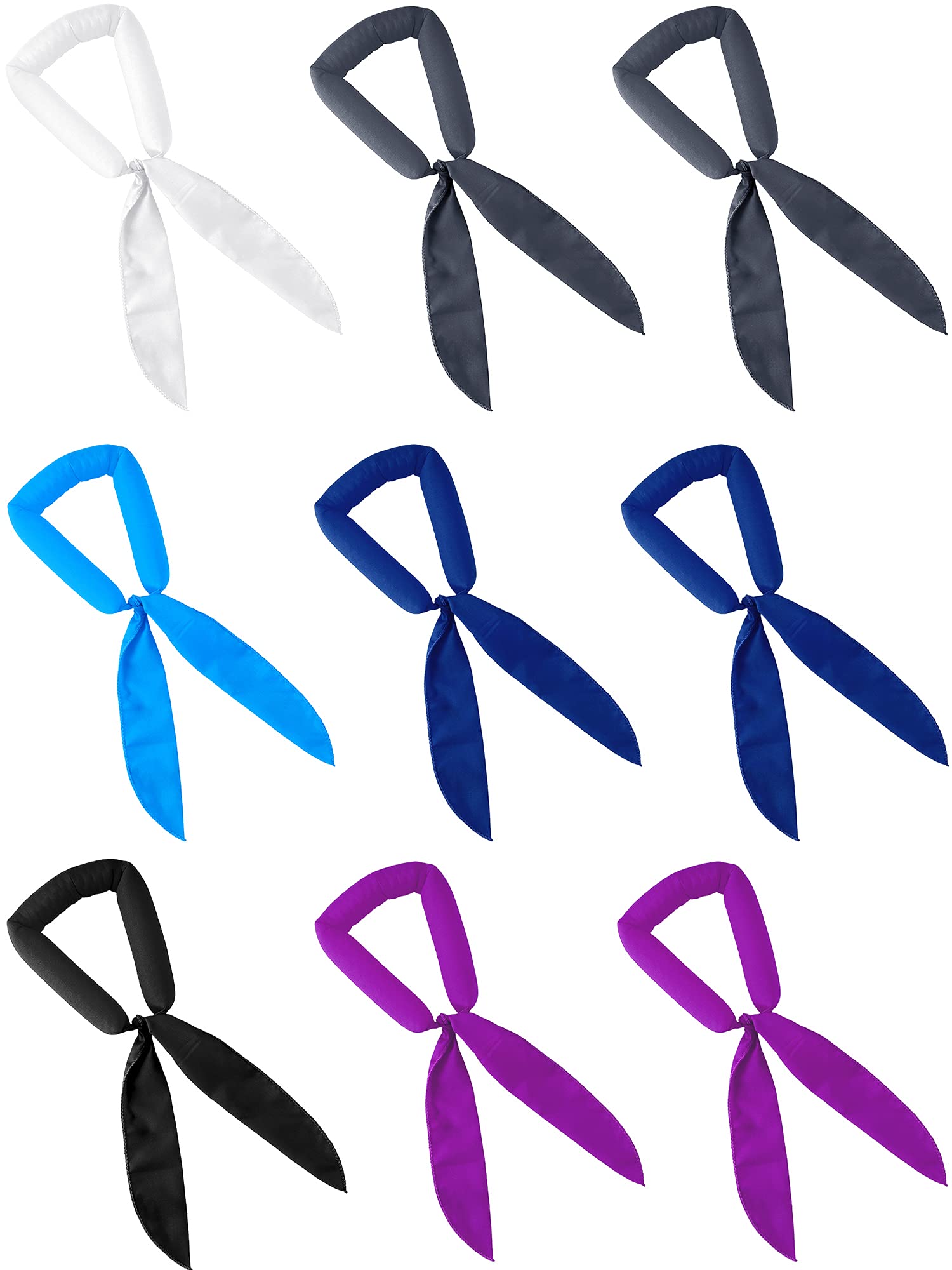 Geyoga 9 Pieces Cooling Scarf Wrap Tie Around Neck Summer Ice Cool Scarf Neck Wrap Headband Bandana Scarf Collar Neck