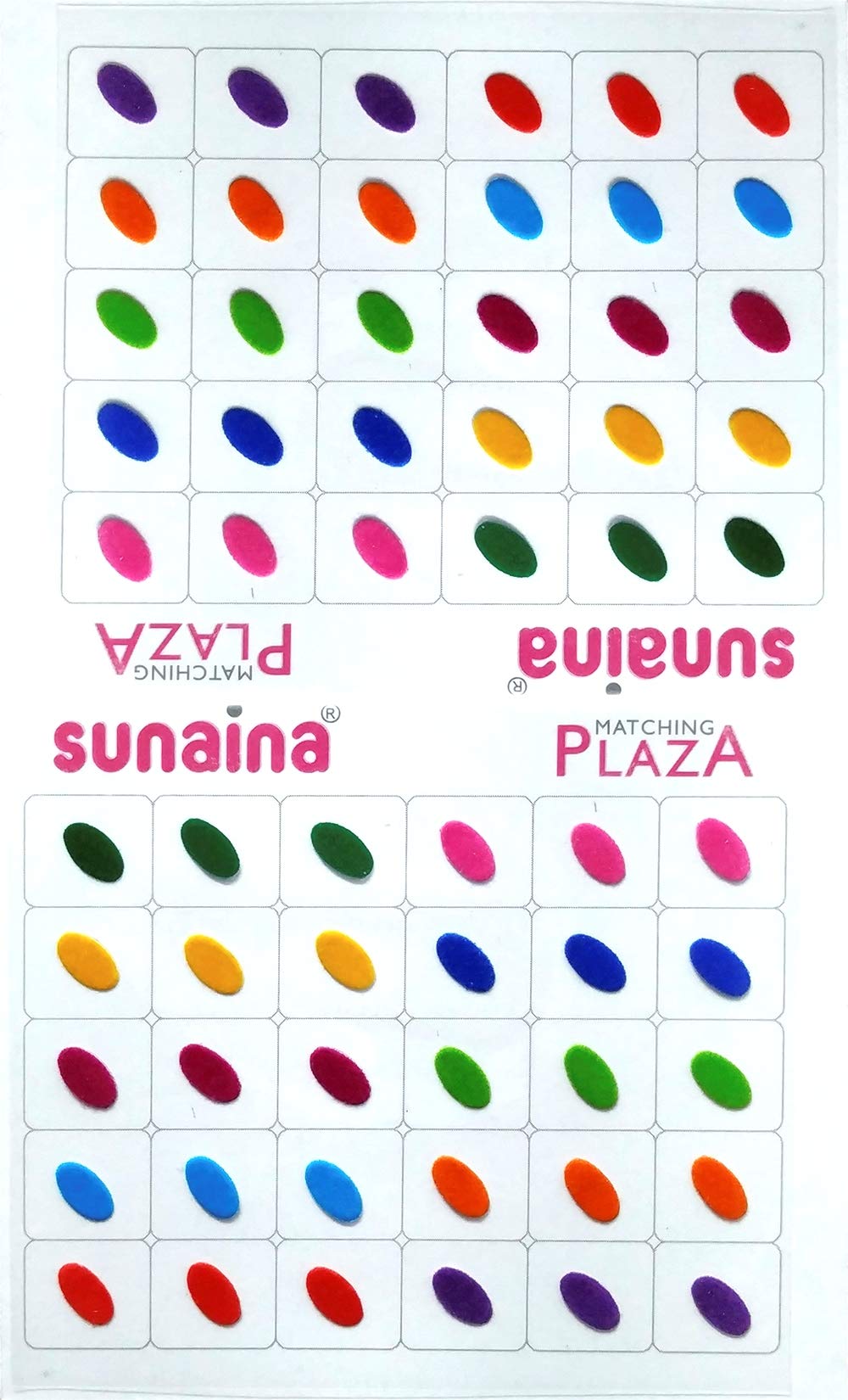 Sunaina Matching Plaza Multicolor OVAL Bindis for Women Size-2 (Size 7mm)-picture-17