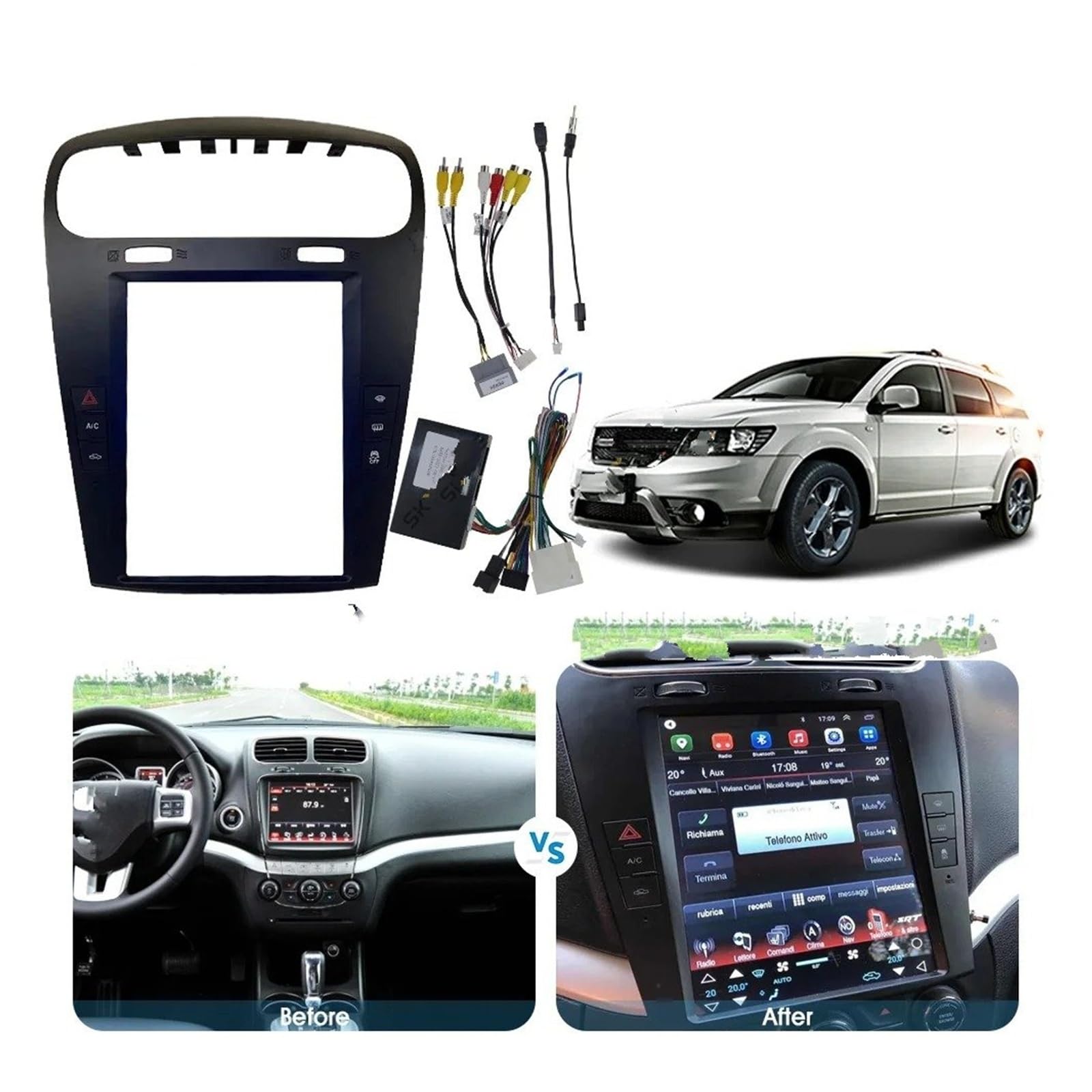 Kit Mascherina Radio Per Fiat Per Freemont Per Leap 2012 2013 2014 Auto Telaio Fascia Adattatore Canbus Box Decoder Android Radio Dash Kit Pannello Montaggio Pannello