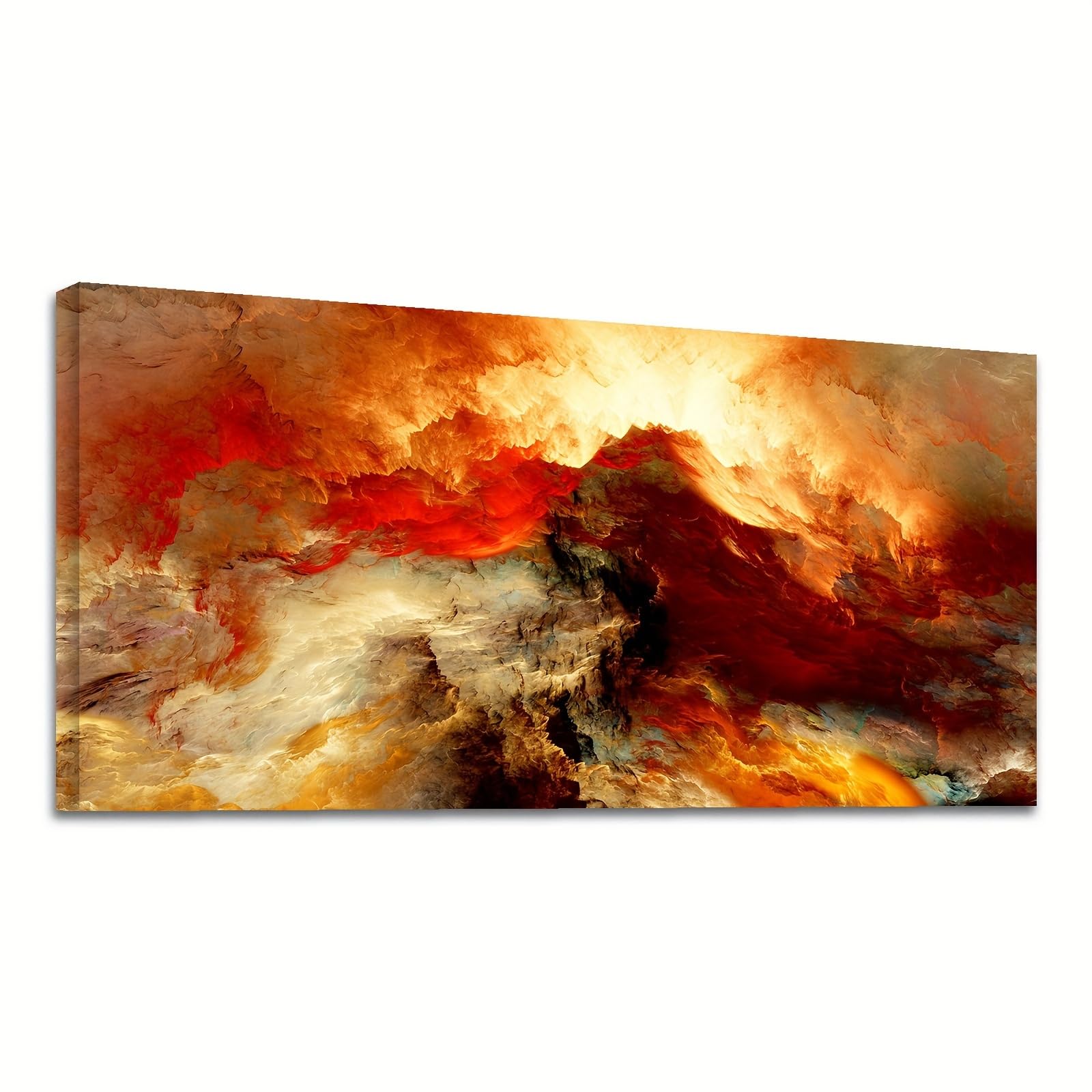 IHHGNB Abstract Wall Art Orange Flowing Canvas Print Painting for Living Room Home Office Wall Decoration Pictures(70x140cm(28x55in)/No frame)
