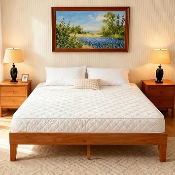 PayLessHere 12 Inch Solid Wood Platform Bed with Wooden Slats, No Headboard, No Box Spring Needed, Easy Assembly, Queen