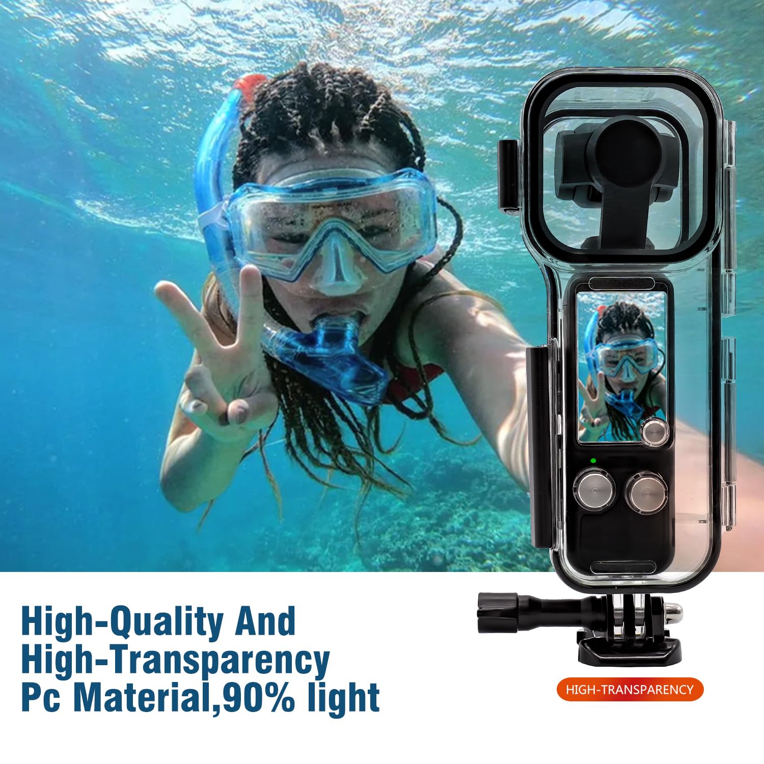 50M (164 pies) Osmo Pocket 3 Estuche Impermeable Carcasa Protectora para Buceo Subacuático Carcasa Osmo Pocket 3 Accesorios Compatible para dji Osmo Pocket 3