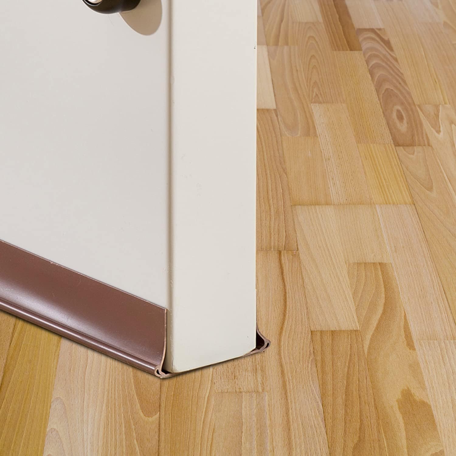 Delzon Rubber Seal Strip Silicone Door Draft Bottom Stopper Under Door Draft Dust Wind Light Noise Door Gap Sticker Insulation Dustproof Windproof Strip (Brown)-image-5
