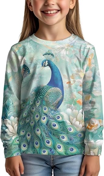 Shirts for Girls Long Sleeve Tees Top Soft Crewneck Pullover Tshirt Fall Sweatshirt