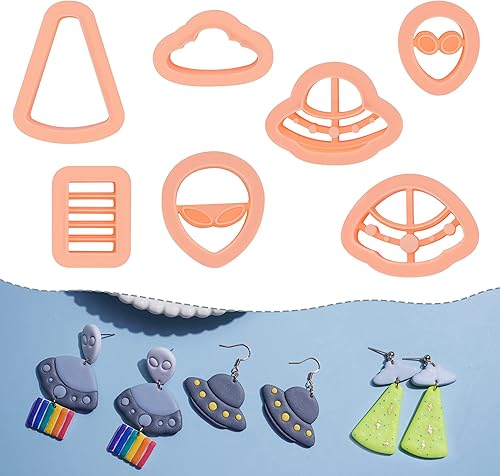 Miniatura 1 de Puocaon Cortadores de aretes de arcilla para gatos, 7 piezas de jarrones de pintura de gatos, cortadores de arcilla polimérica para hacer joyas,