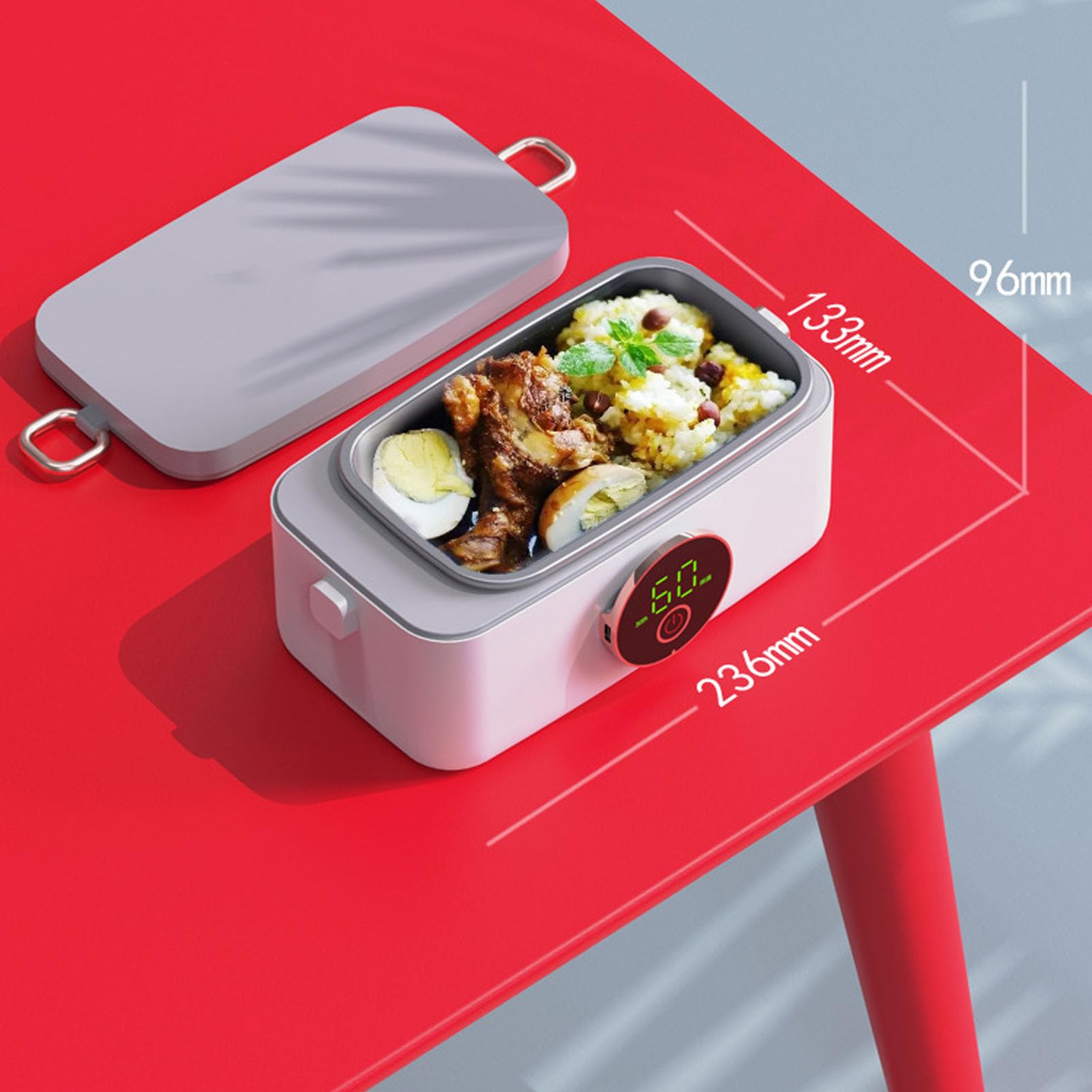 Fiambrera Eléctrica Recargable Portátil con Contenedor Interior de 1000ml para Estudiantes y Trabajadores de Oficina (Enchufe Europeo de 100 a 240 V.)