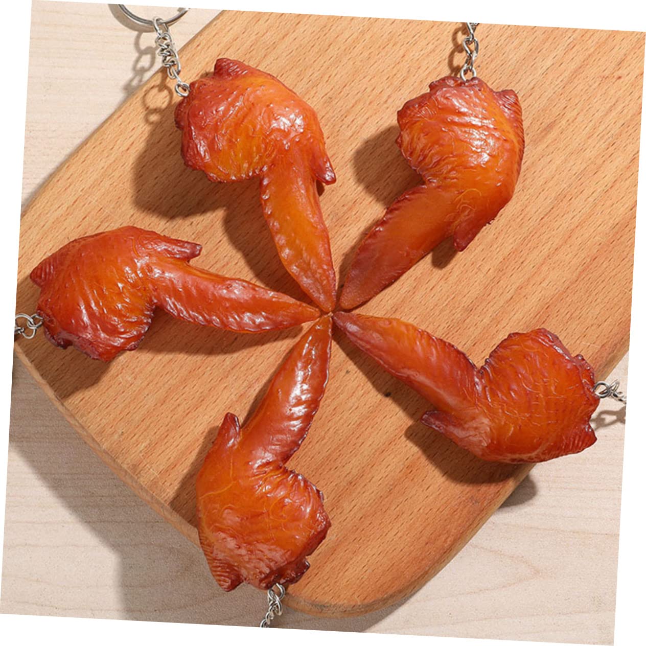 VALICLUD Tasto Cibo Simulato Portachiavi Con Moschettone Titolare Tasti Portachiavi Pollo Cotto Portachiavi Cosce Di Pollo Portafoglio Portachiavi A Scomparsa Peluche Pvc
