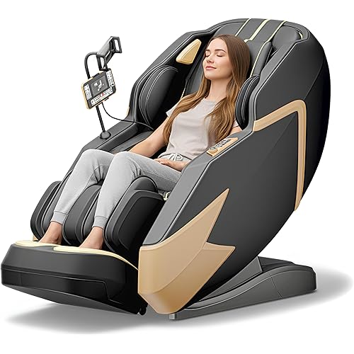 Massage Chair Full Body, Zero Gravity Extended Dual SL-Track Massage Recliner with 4D Mechanical Arms, Full Body Airbag Massage, Foot Roller Massage, Multiple Modes, Heating, AI Voice Control