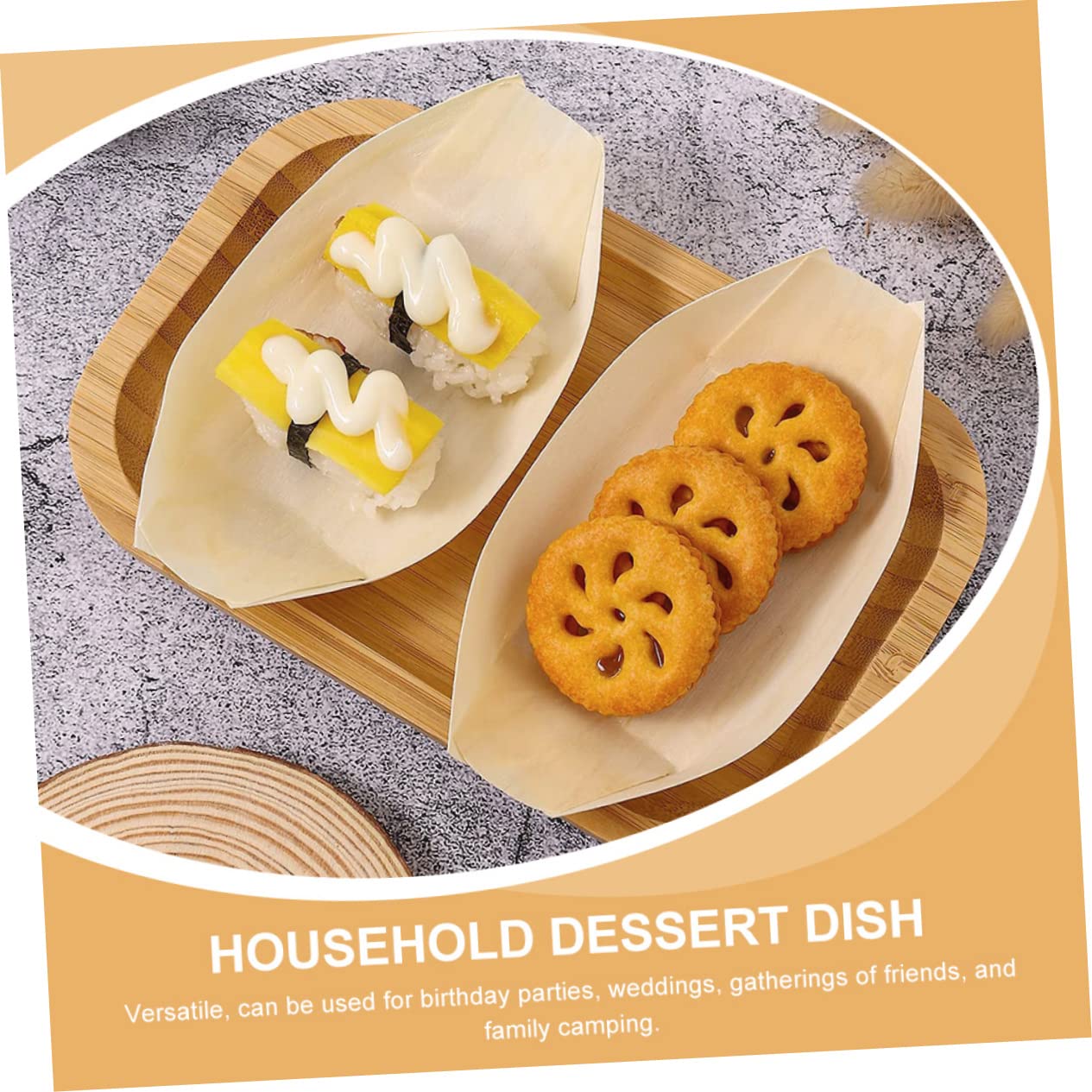 STOBAZA 200pcs Sushi Tray Mini Sushi Boat Sushi Boat Plate Sushi Dish Daily Use Sushi Plate Japanese Sushi Compact Sushi Plate Sushi Serving Boat Restaurant Sushi Plate Japanese Decor Wood