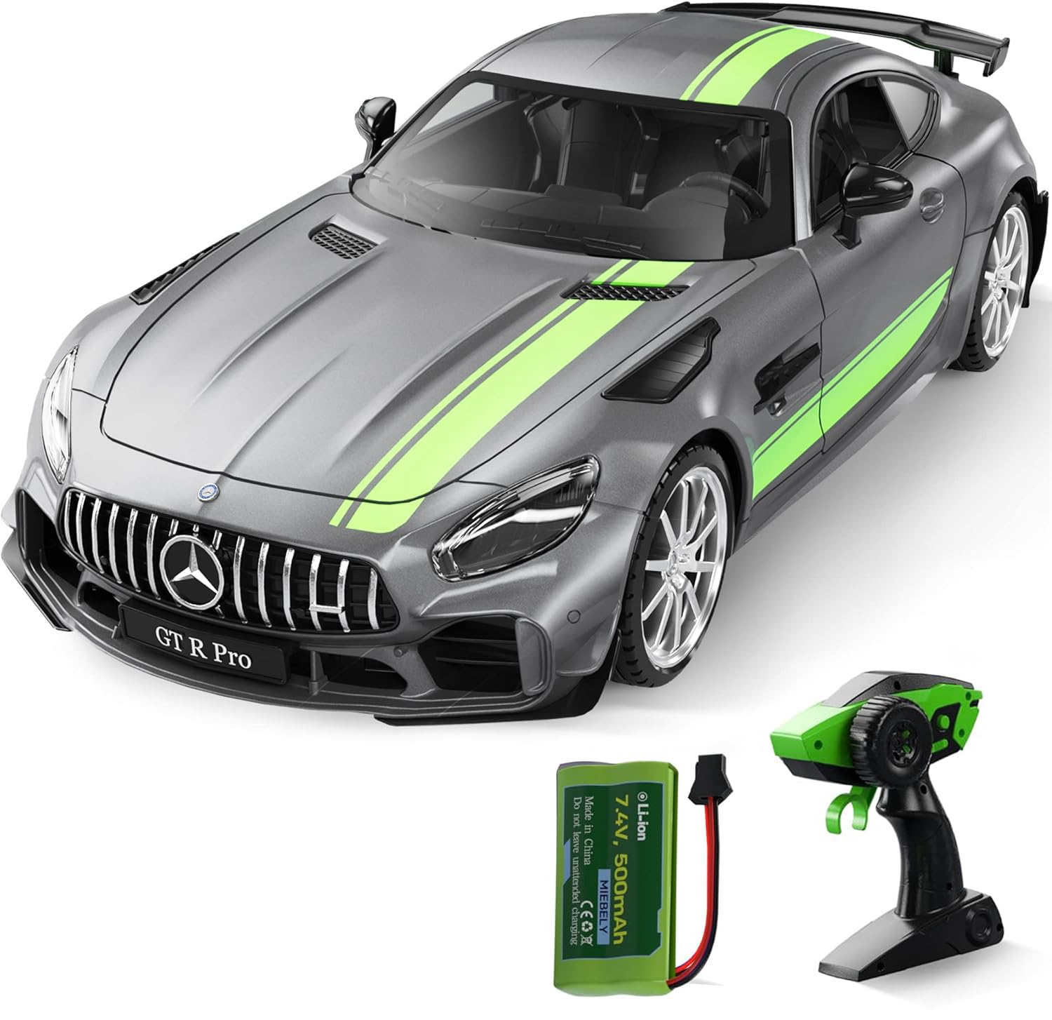 MIEBELY Remote Control Car, Mercedes Benz 1/16 Scale Official Authorized GT R Pro Rc Cars 7.4V 500mAh Rechargeable Battery 2.4Ghz Rc Drift Cars W/LED Toy Car Birthday Gift for Boys Kids Adults Age 6+