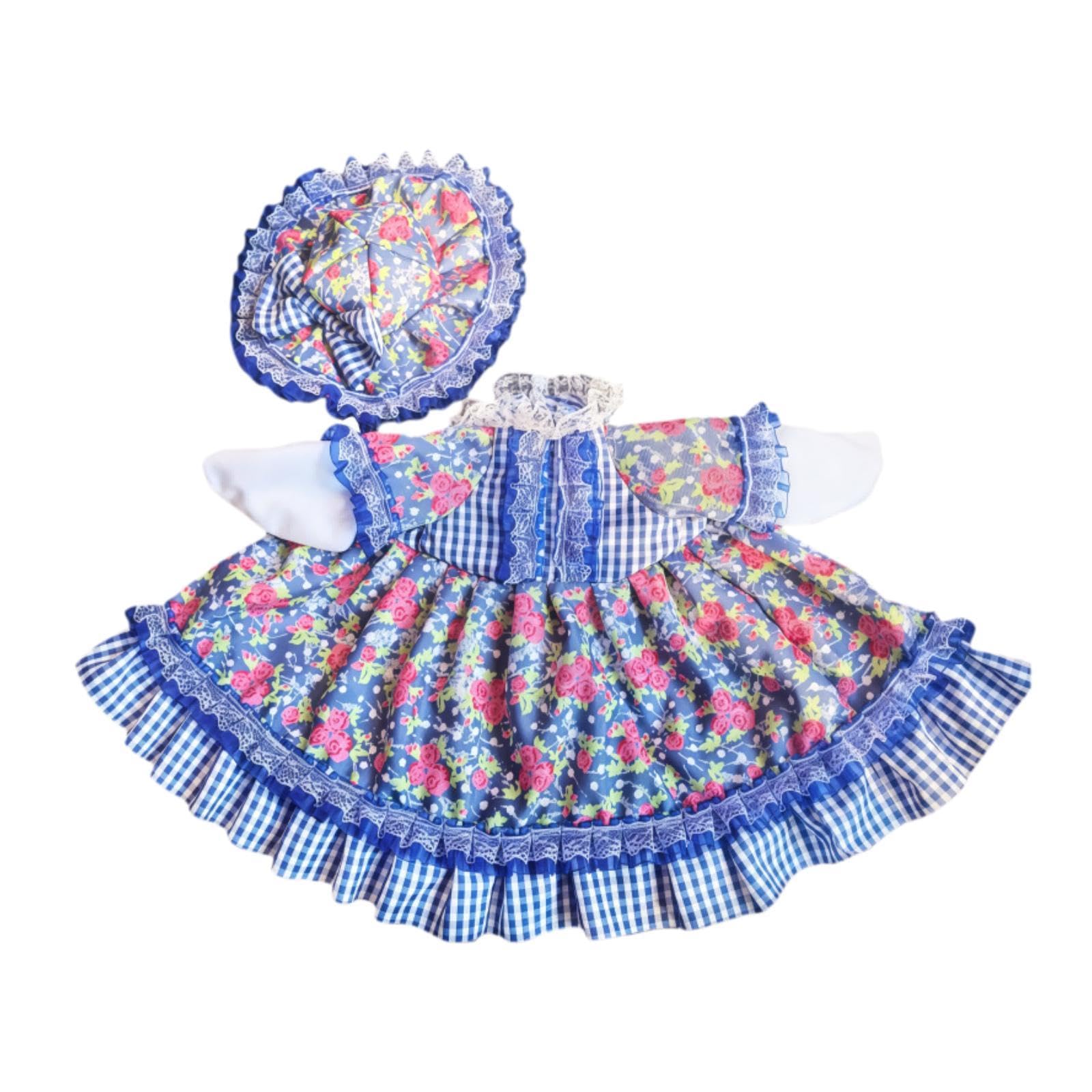 Accessoire pour statue d'oie extérieure sous forme de jupe en tissu bleu pour un porche accueillant