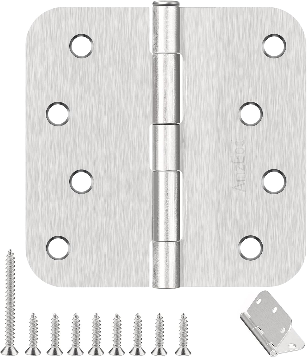 AmzGod Door Hinges Brushed Nickel 24 Pack Satin Nickel Door Hinges 4