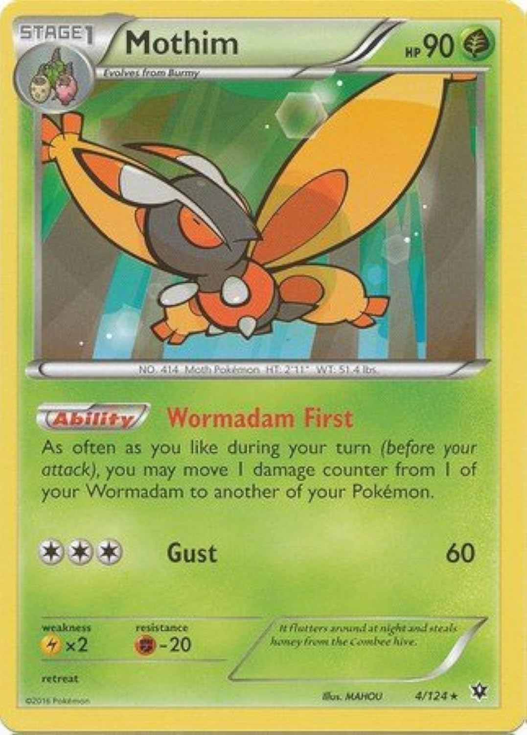 Pokemon - Mothim (4/124) - XY Fates Collide | Amazon.com.br