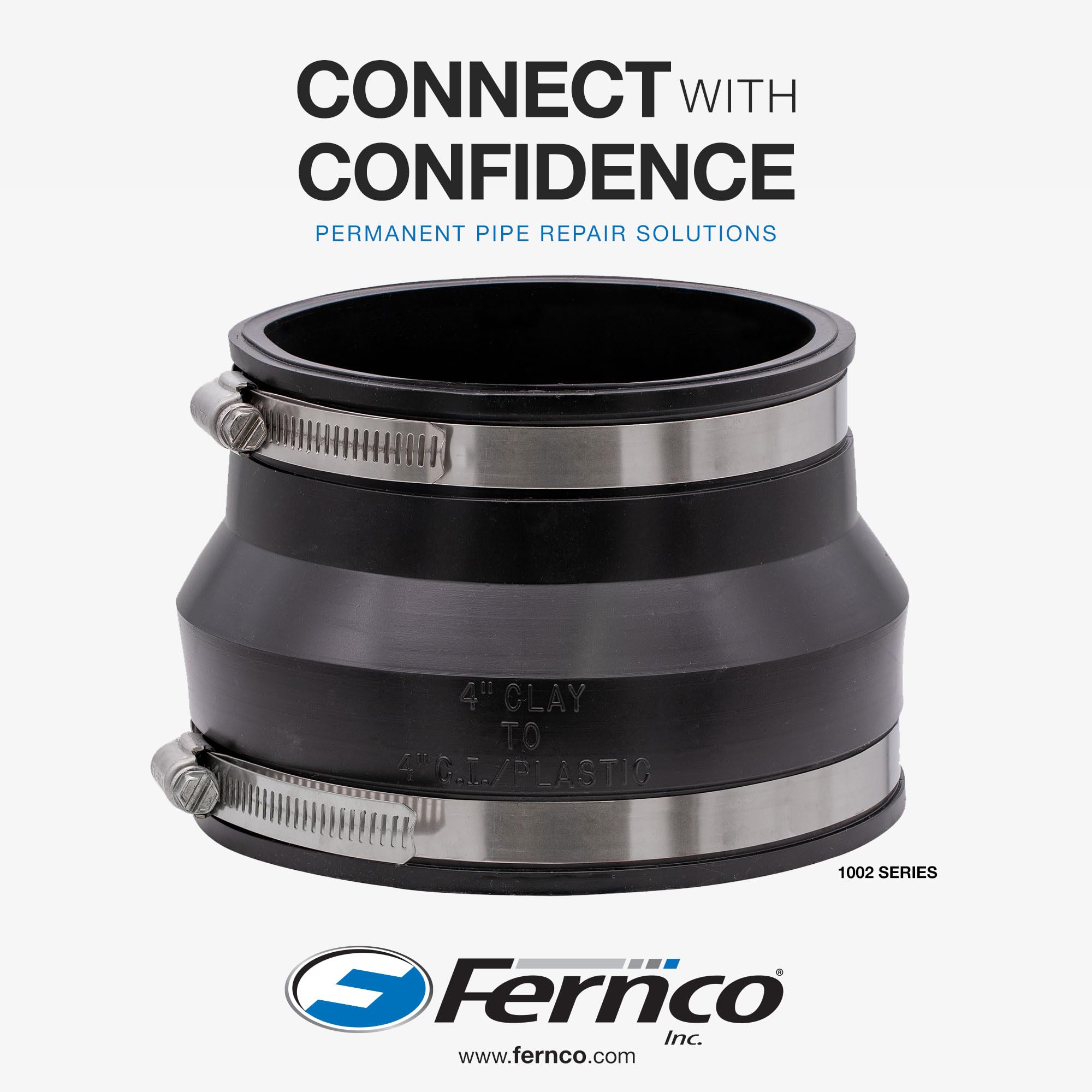 Amazon.com: Fernco Inc. P1002-43 4-Inch Clay To 3-Inch Cast Iron