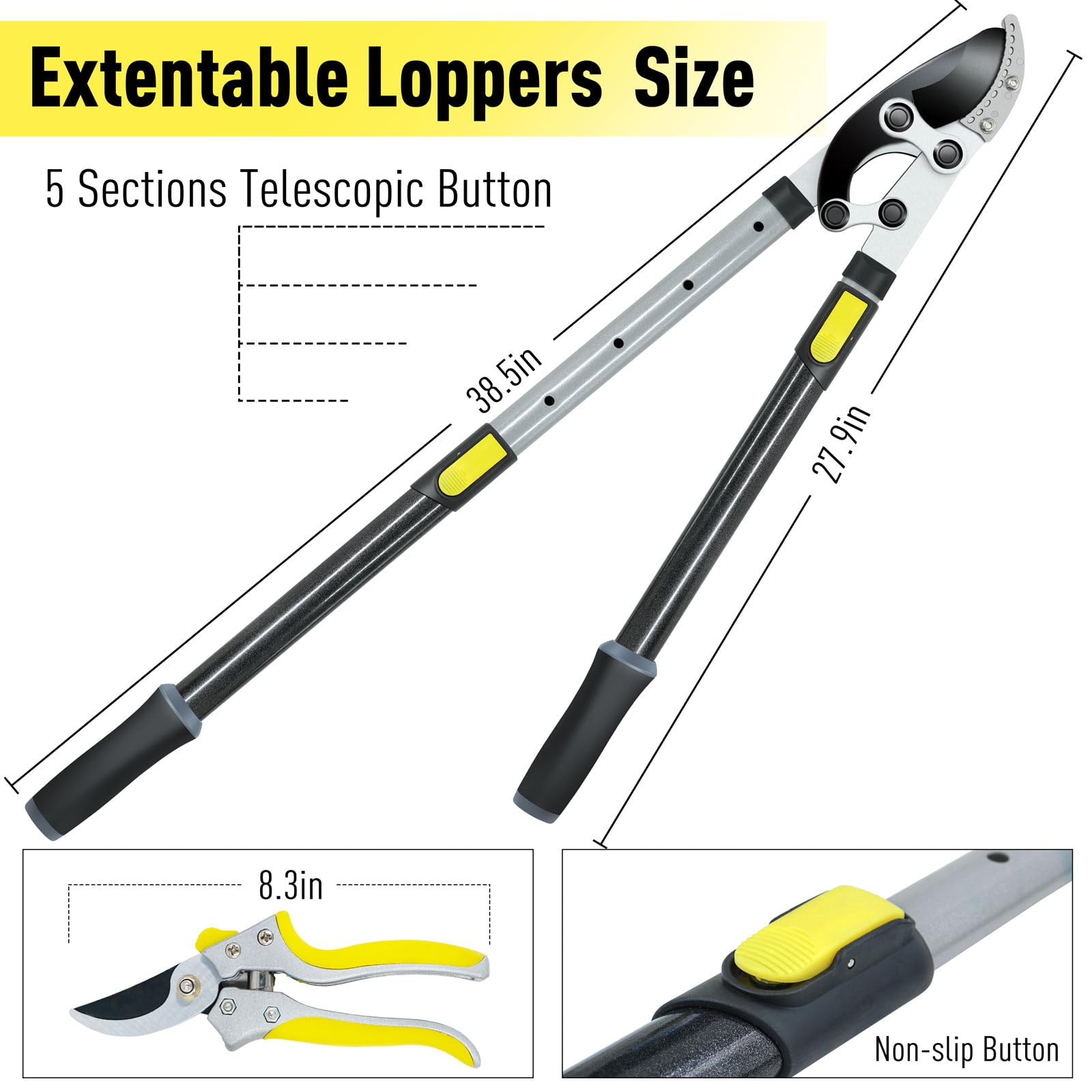 Jardineer Extendable Anvil Loppers Shears