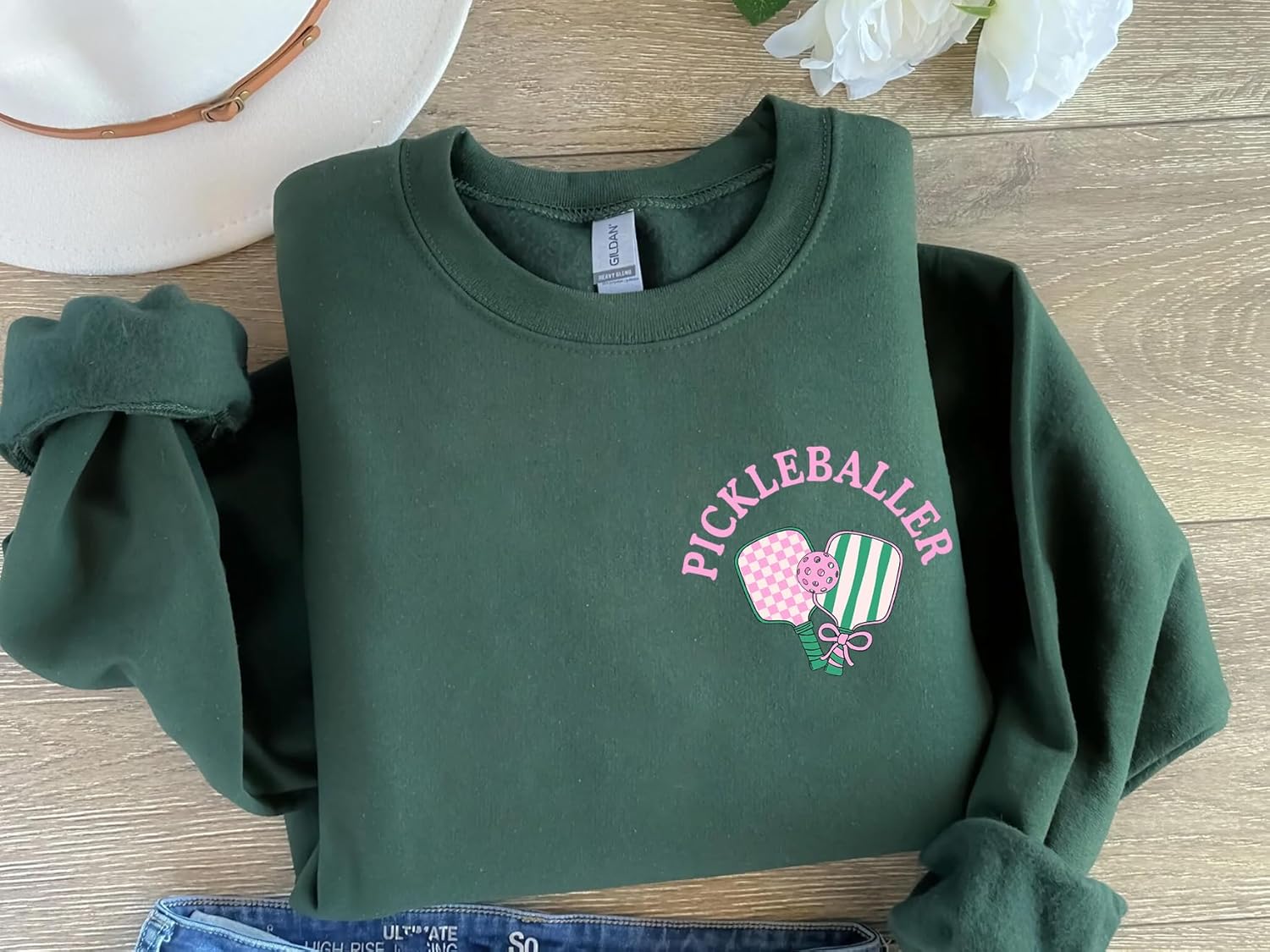 Munla Pickleballer Crewneck Sweatshirt - Cute Pickleball Sweater, Pickleball Outfit for Women