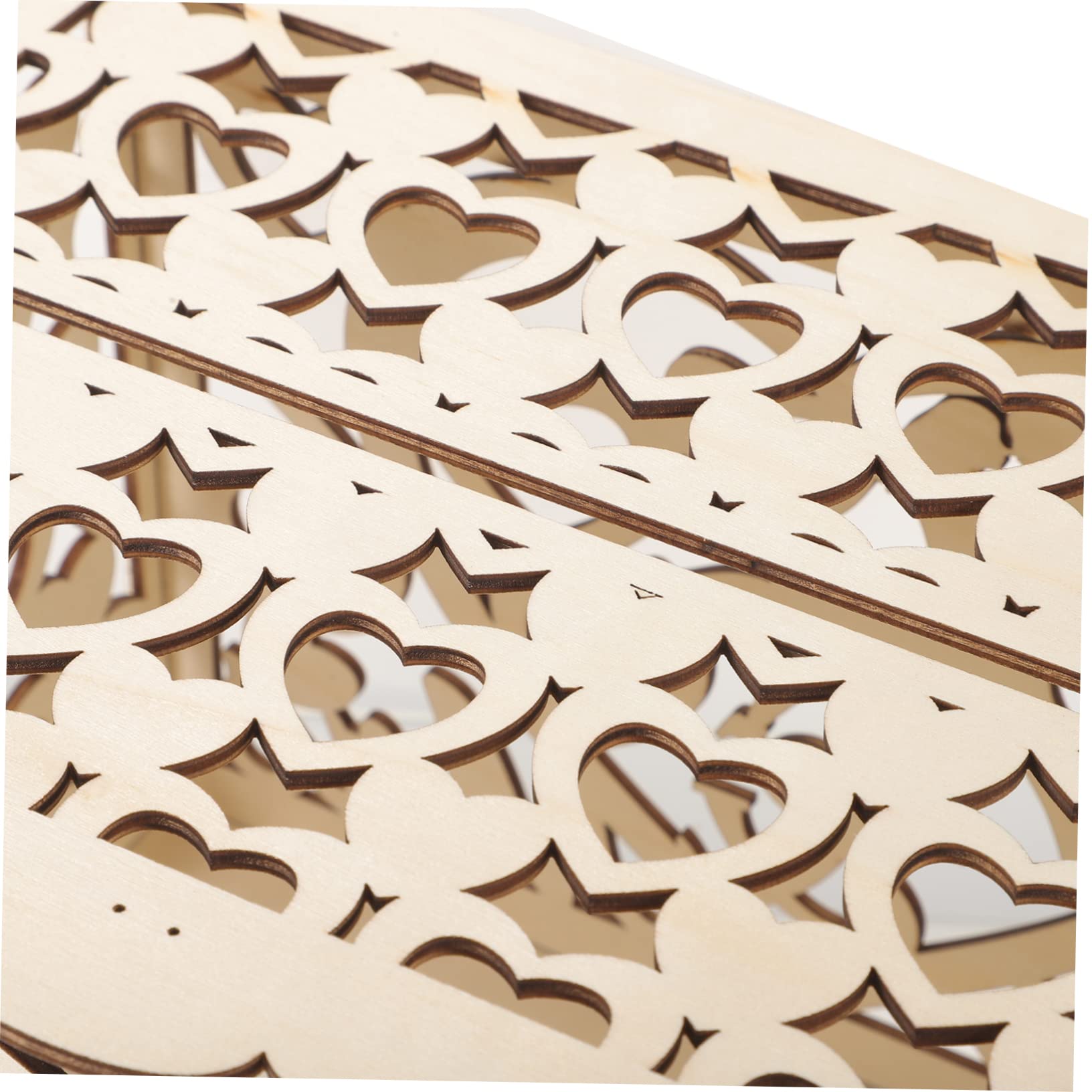 Cabilock Decorative Wooden Wedding Cards Box Hollow Heart Design Elegant Card Holder for Collecting Greetings and Cash at Weddings Anniversaries and Special Events