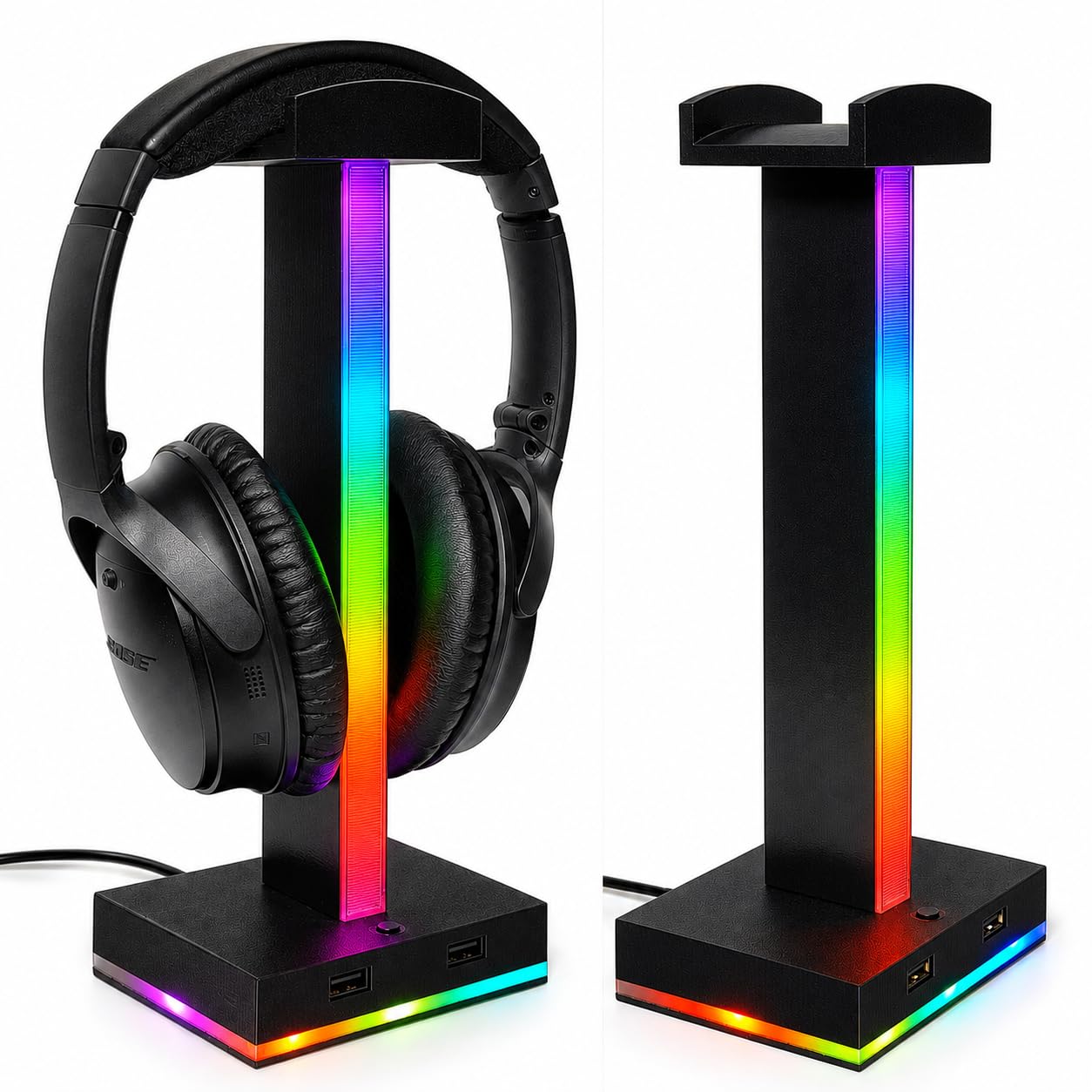 Desktop RGB Lighting Headphone & Headset Stand with LED-Illuminated Base and Vertical Arm | Microcontroller-Powered Dynamic RGB Lighting Modes-image-24