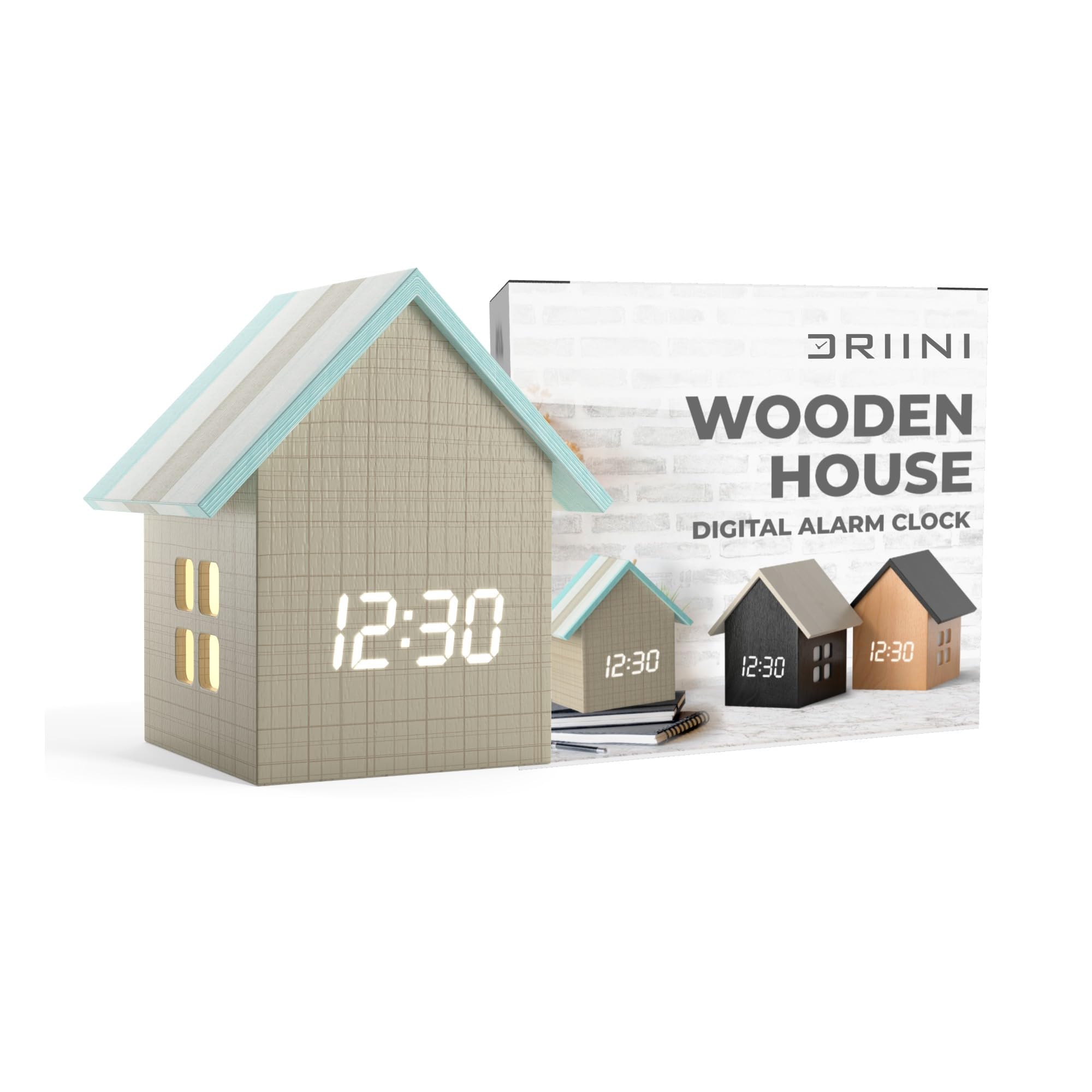 Driini Digital House-Shaped Alarm Clock, front view