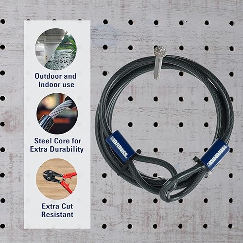 Miniatura 6 de BRINKS - Cable de bucle de acero flexible de 15 pies x 38 pulgadas - Envoltura de vinilo resistente para protección contra la corrosión