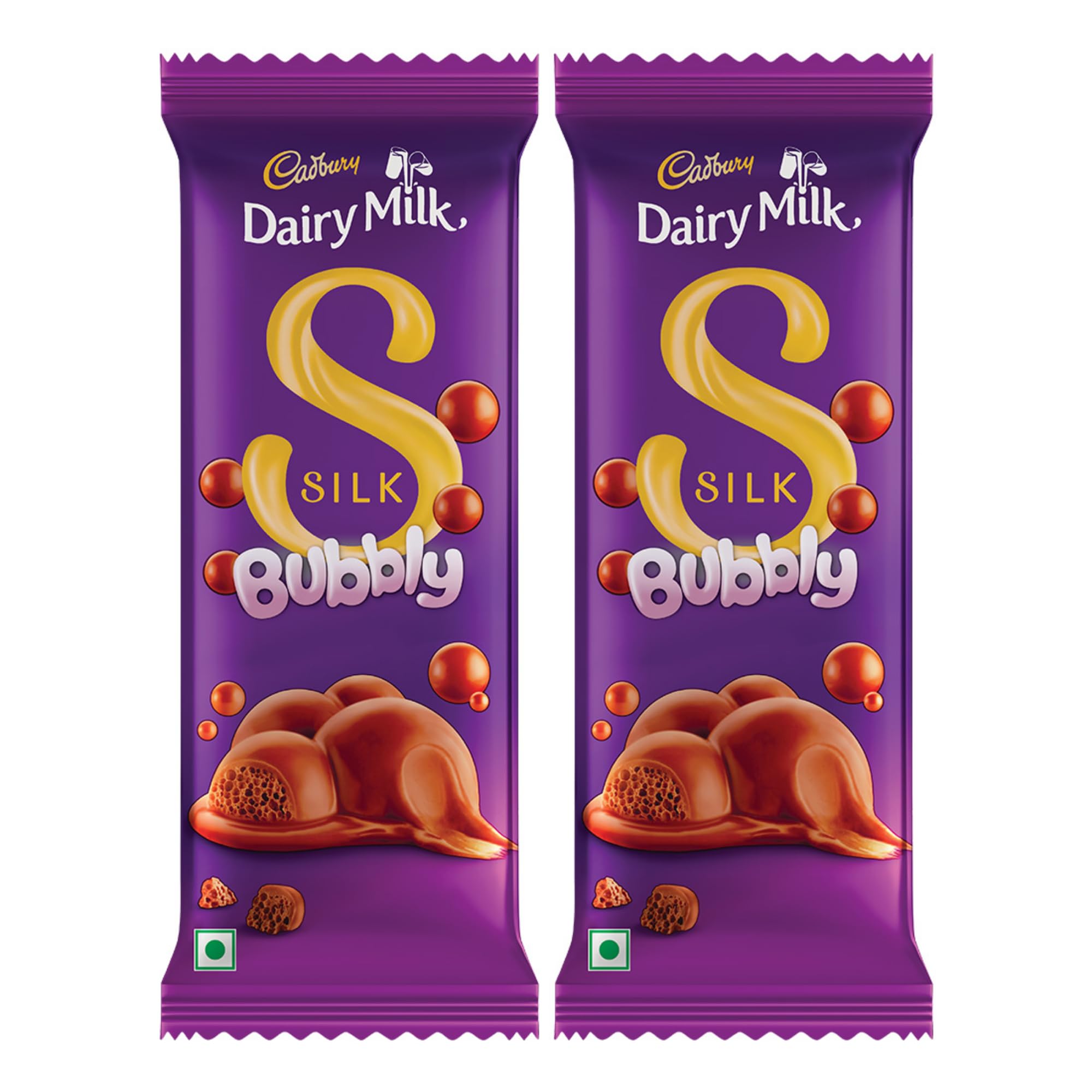 Cadbury Dairy Milk Silk Bubbly Chocolate Bar, 112 g (Pack of 2)