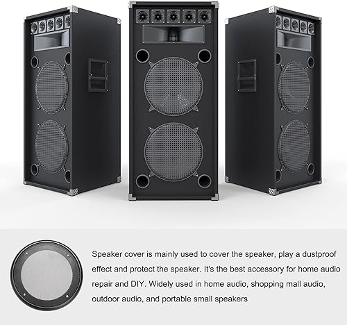 Miniatura 3 de Cubierta de rejilla de altavoz de malla blanca protector de parrilla de subwoofer (con tornillos), [para bricolaje de audio doméstico] - 4 pulgadas,