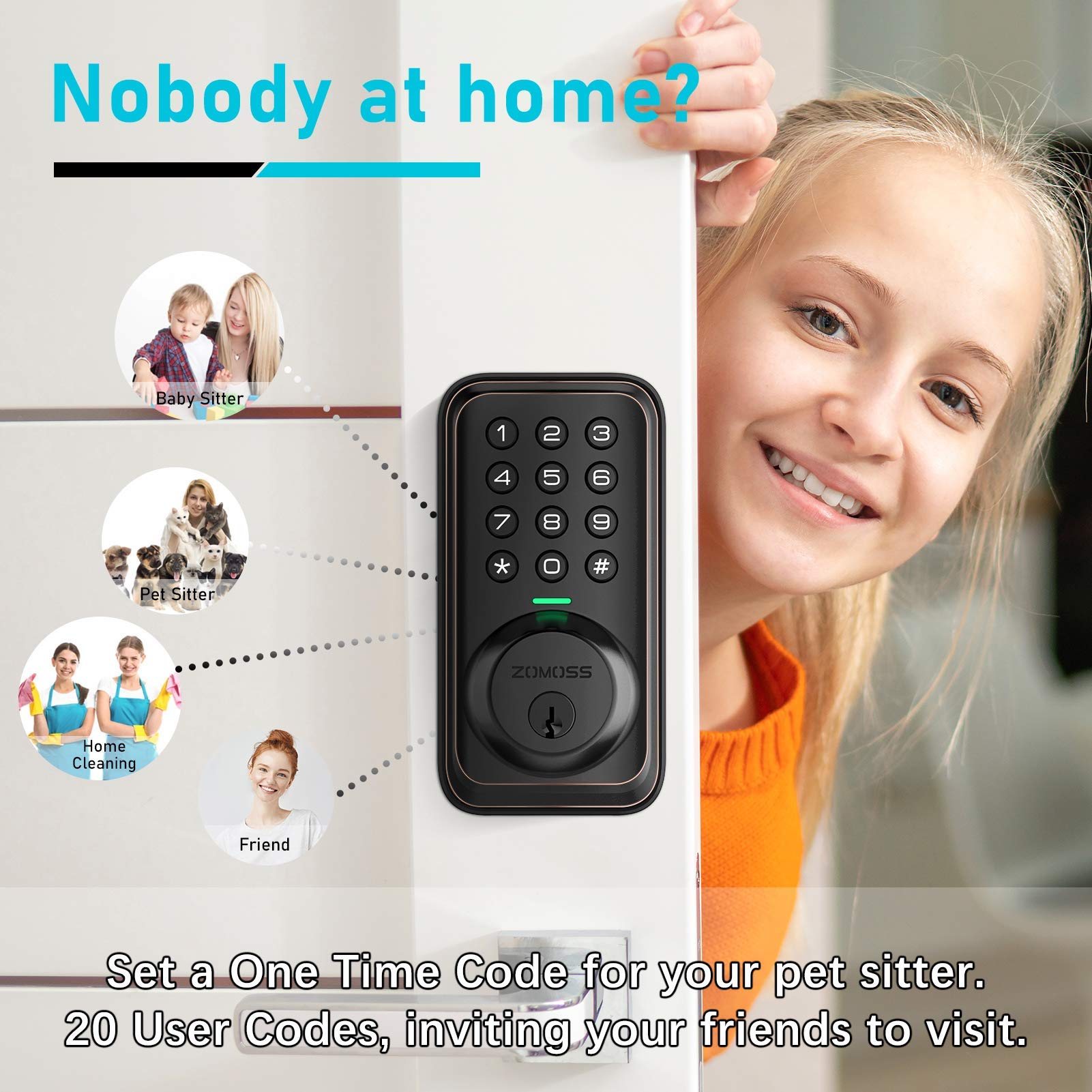 Buy Keyless Entry Door Lock, Zomoss Electronic Deadbolt Lock, Door
