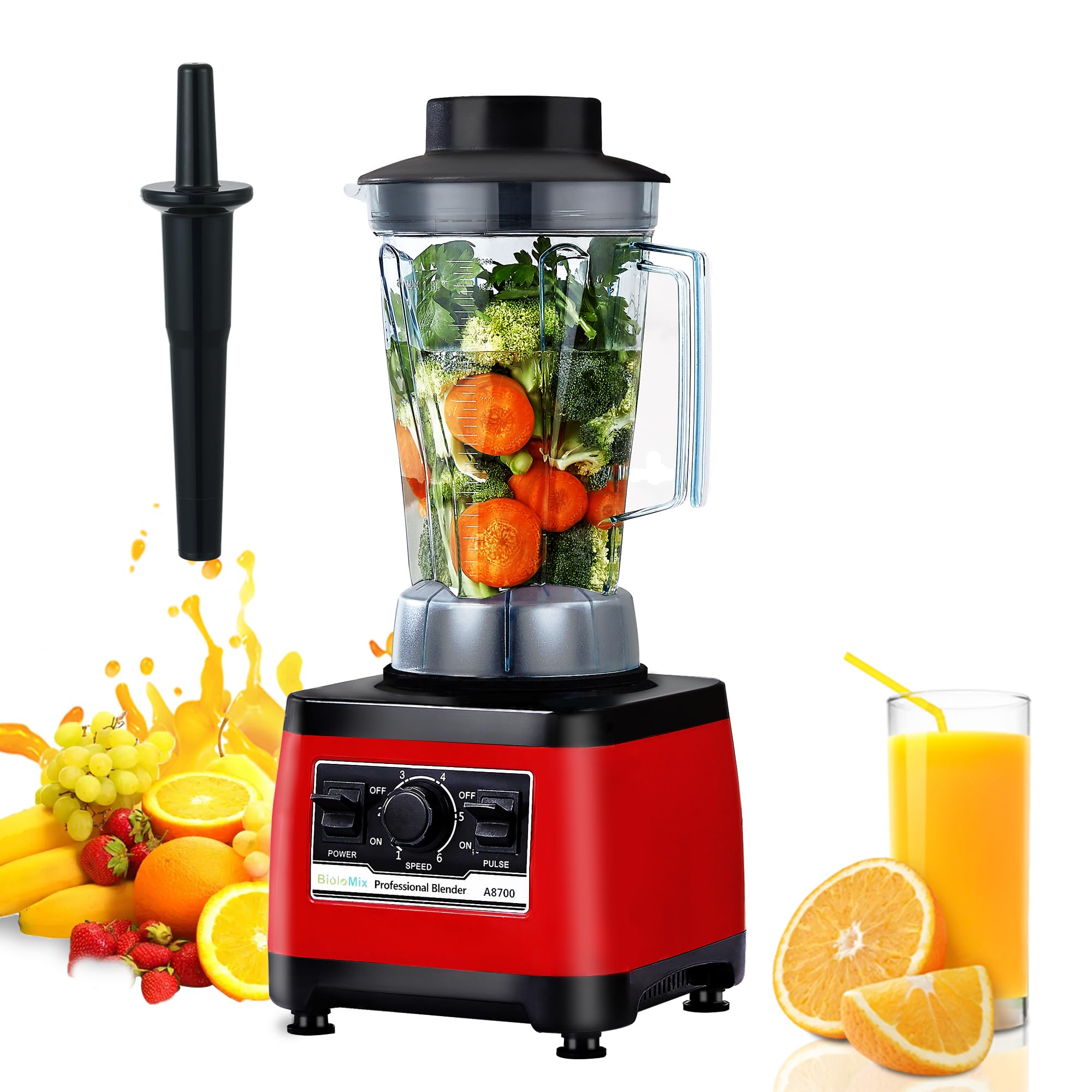 BioloMix ブレンダー 1900ml BioloMix 2200W High Performance Blender, Self-Cleaning Function