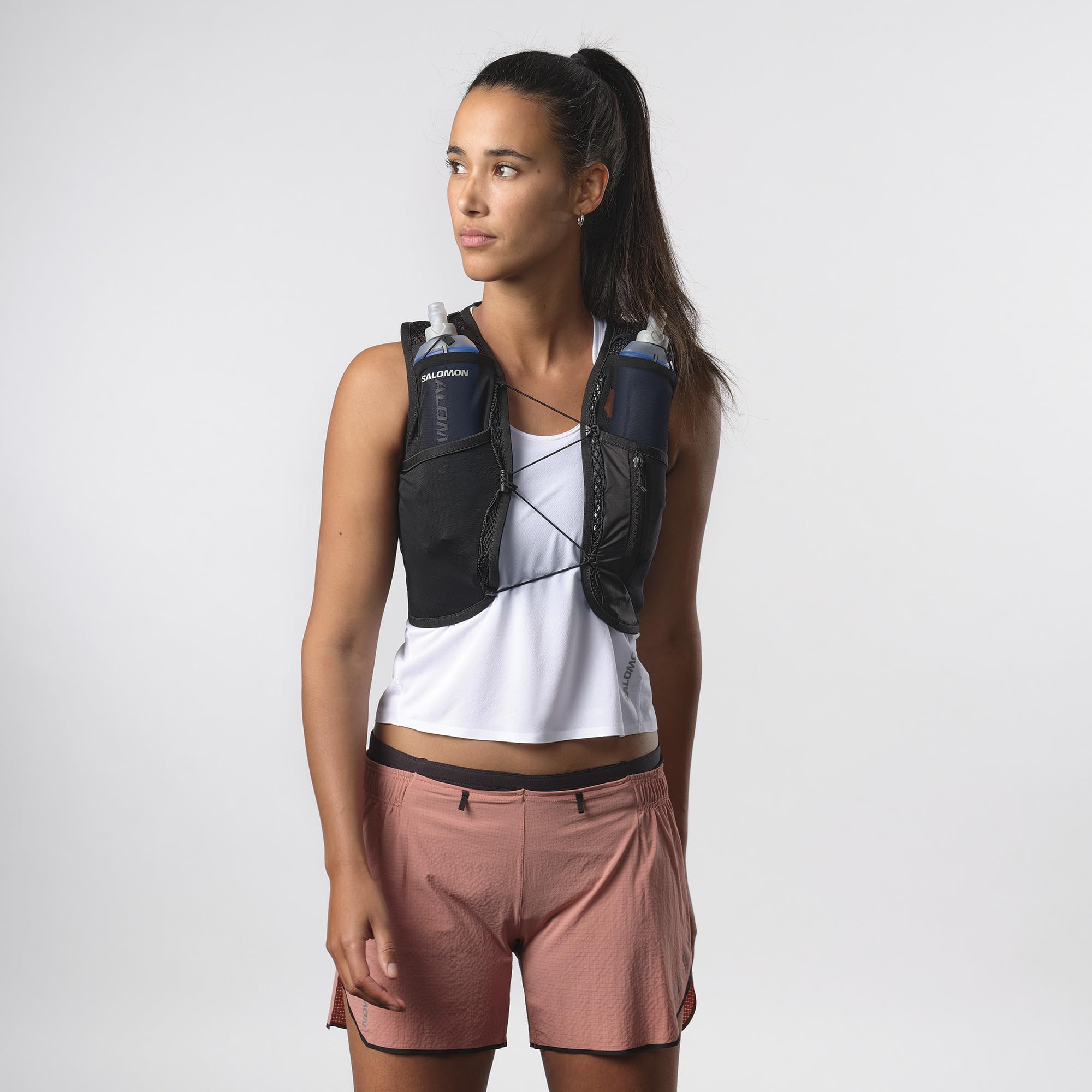 Salomon Active Skin 4 Damen, SensiFit frauenspezifische Passform, Brusttaschen mit einfacher Flüssigkeitszufuhr, sichere Aufbewahrung mit benutzerdefinierter Köcherkompatibilität, Trailrunning-Weste
