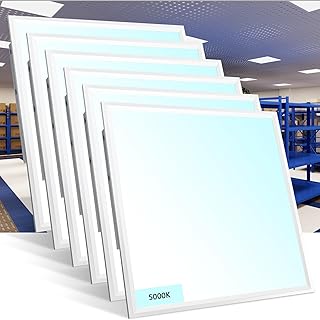 [6 Pack] 2x2 LED Flat Panel Light 5000K Daylight - 6PACK 40W Dimmable 0-10V 5000LM, Recessed Back-Lit Led Drop Ceiling Lights, DustProof LED Troffer Fluorescent Replacement Fixture ETL Listed