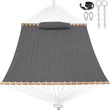 Lazy Daze 12 FT Sunbrella Quilted Hammock, Non-Fading Double Hammock