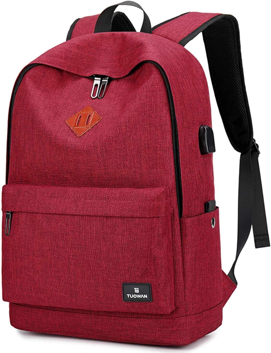 School College Backpack Bookbag 15.6 inch Laptop Travel Bag with USB Charging Port