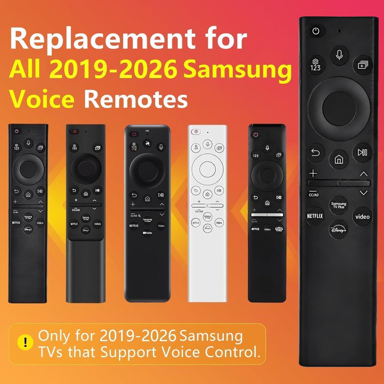 Replacement Remote Control for Smart TV with Voice Control E54180
