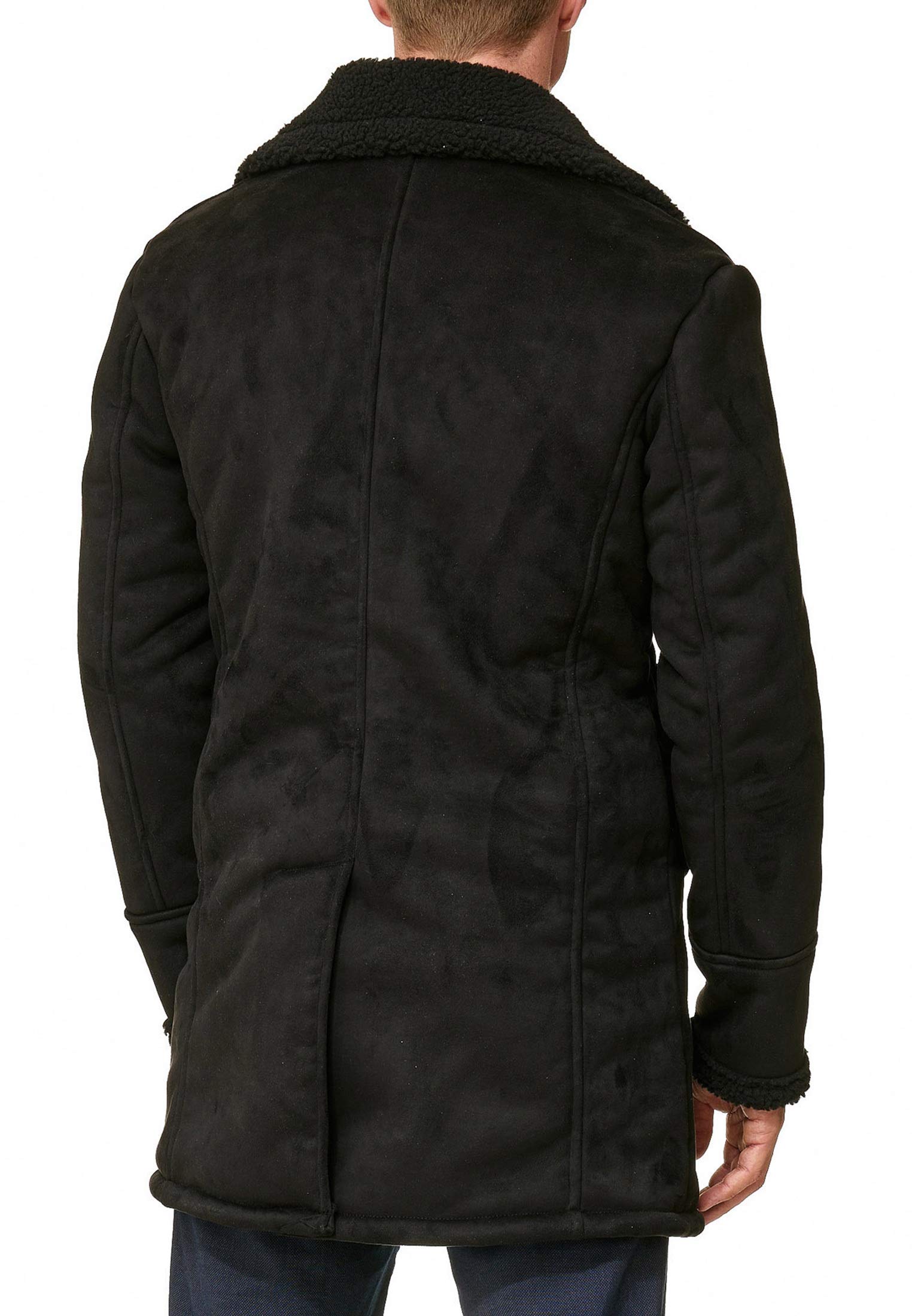 Indicode Uomini Barlow Coat | Cappotto corto con revers e pelliccia sintetica Teddy