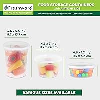 Vista 3 de Freshware Contenedores de almacenamiento de alimentos con tapas [60 unidades de 8, 16, 32 onzas, 20 juegos de cada tamaño] Contenedores de plástico