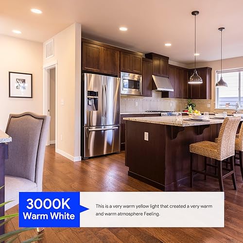 Miniatura 7 de ENERGETIC SMARTER LIGHTING Bombillas LED empotrables BR40, equivalente a 110 W, 14 W, regulables, 1600 lúmenes altos, blanco cálido 3000 K, luces de